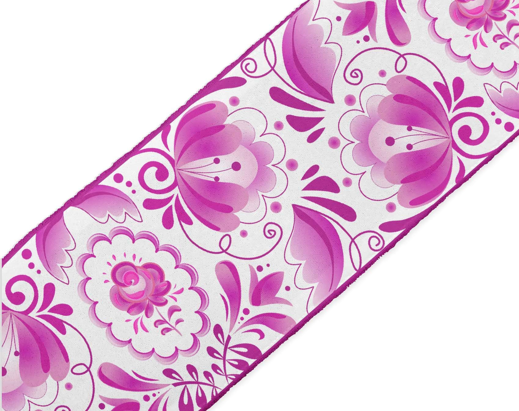 White Leaves & Floral Printed Dupion Fabric Ribbon Trim - 9 Yards, 3 Inches Wide for Crafts, Sewing, DIY Accessories | Perfect for Dressmaking, Home Decor, Gift Wrapping & Scrapbooking