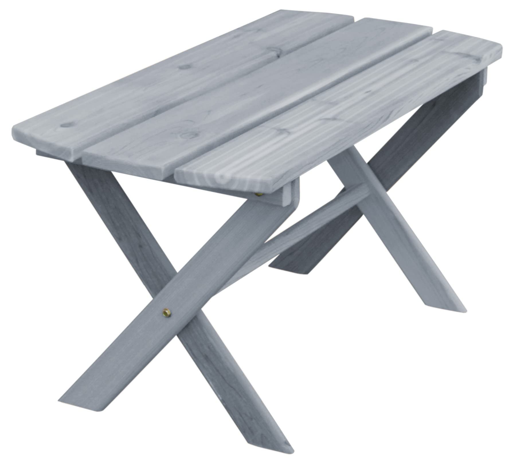 Folding Coffee Table - Solid Cedar Wood with Gray Stain Finish - Compact & Space-Saving Furniture for Small Living Rooms, Apartments, and Outdoor Patios