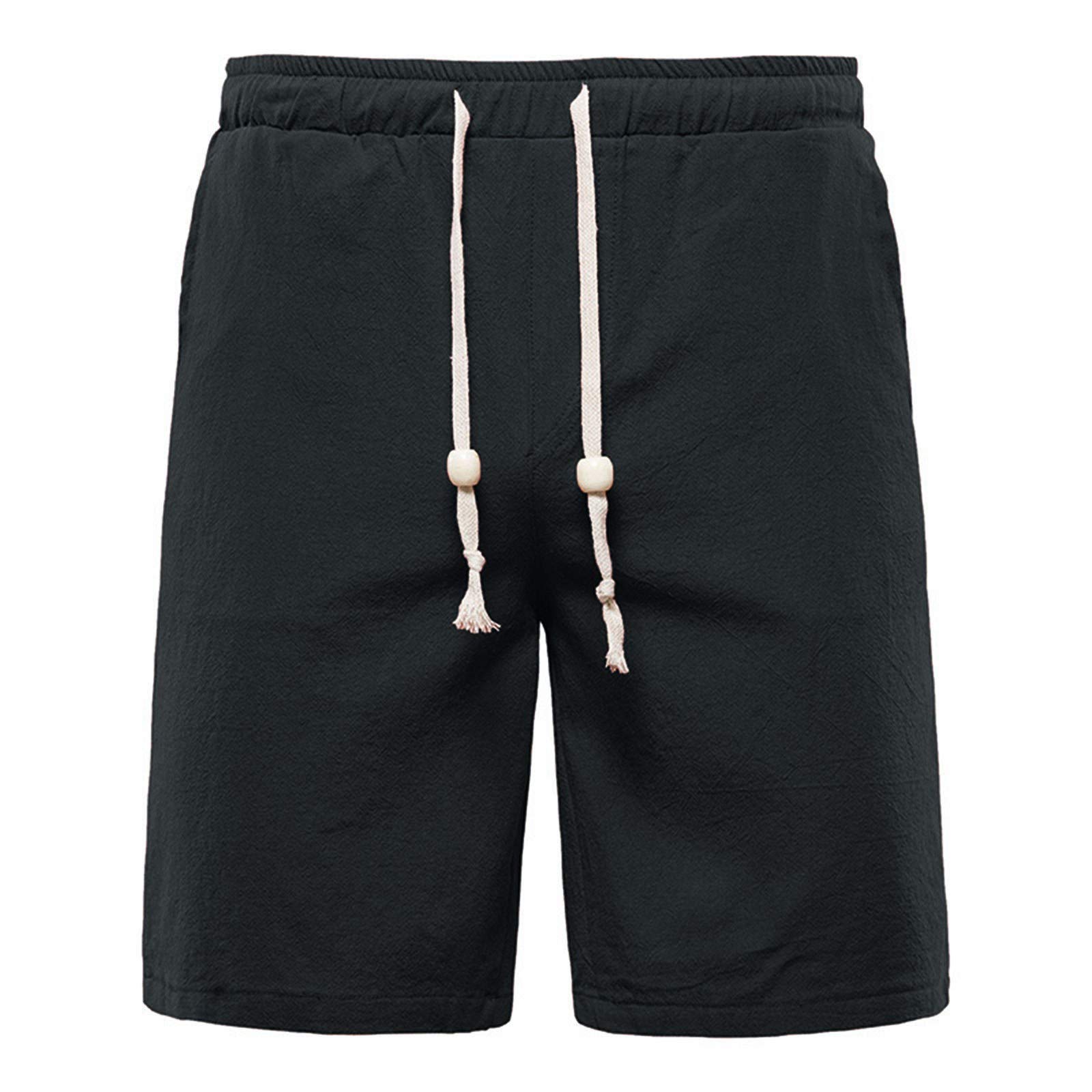 Men's Summer Linen Beach Shorts - Breathable Cotton Sport Shorts & Swim Trunks for Swimming, Surfing, and Outdoor Activities