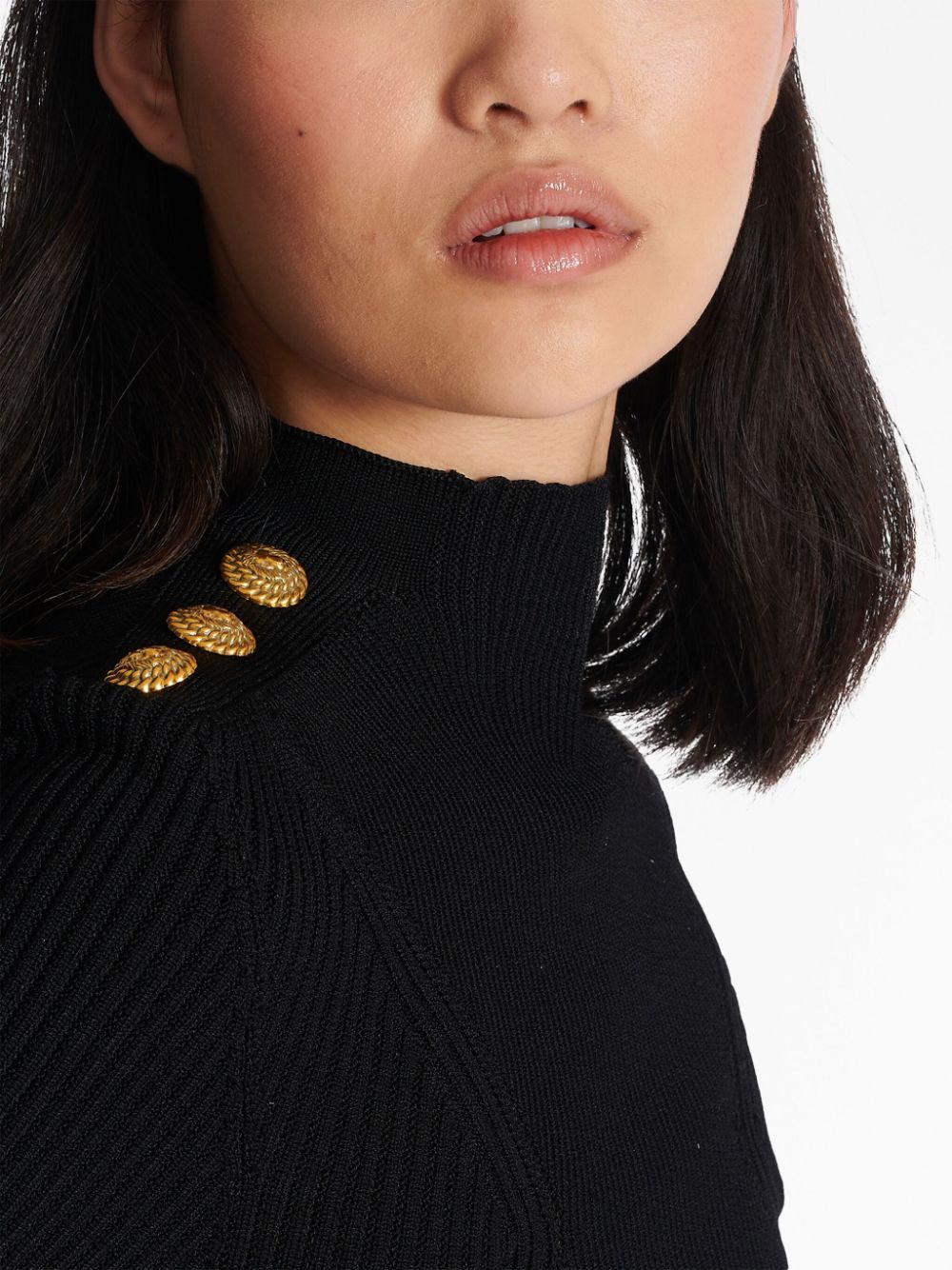 Balmain Black Women's Top - Elegant Crewneck Short Sleeve Blouse for Casual Wear & Night Out