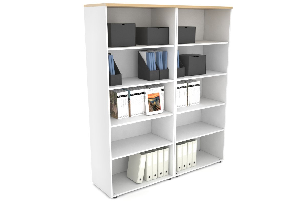 Large Open Bookcase - 1600W x 1870H x 450D - Modern Bookshelf for Home Office, Living Room & Library Storage - Heavy Duty Wooden Shelving Unit for Books, Decor & Organizing