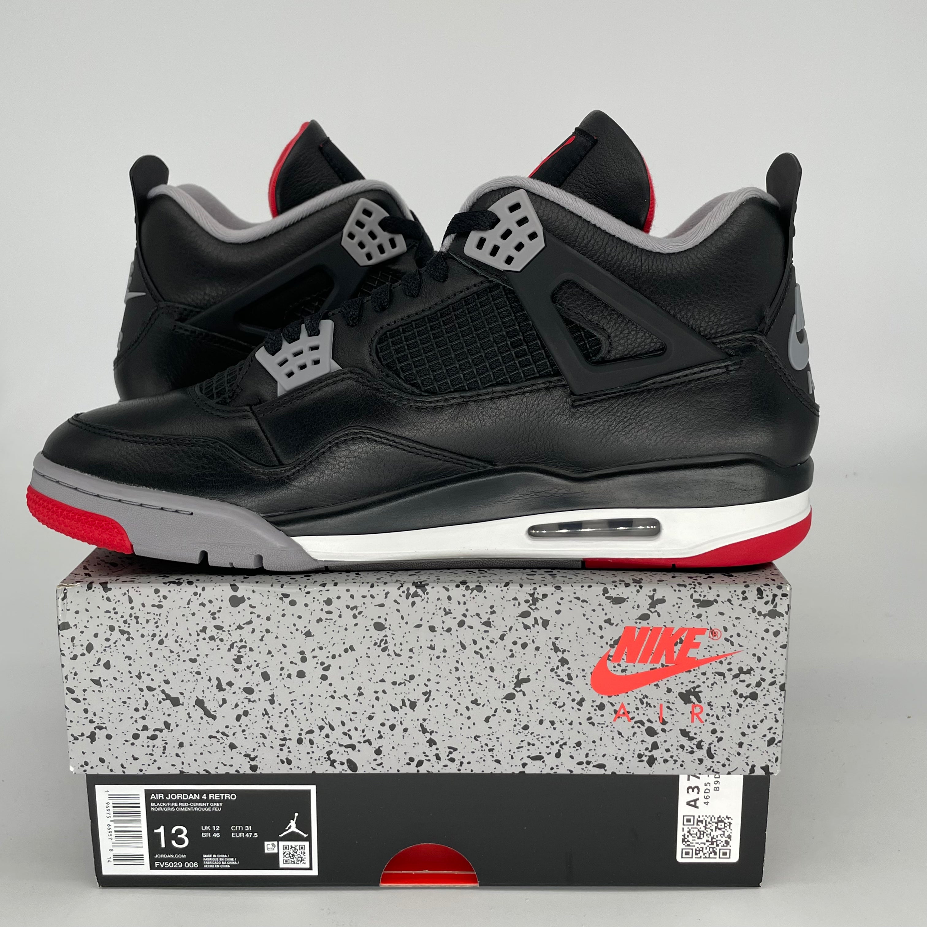 Original Air Jordan 4 Bred Reimagined Men's Basketball Shoes - Size 13 (FV5029-006) | Retro Sneakers for Streetwear & Basketball Performance