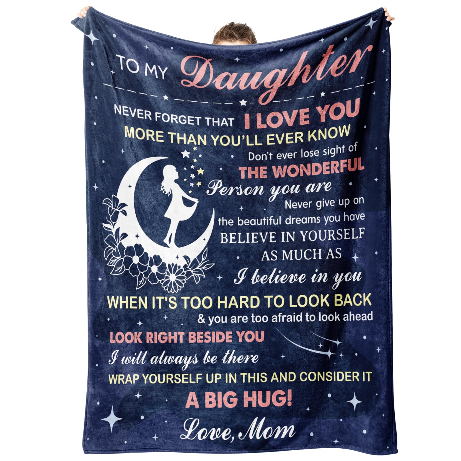 SteadStyle Cozy Fleece Blanket - Heartwarming Gift for Daughter from Mom | Birthday, Mother's Day, Graduation, Wedding & Christmas Present | Perfect for Snuggling, Relaxing & Home Decor