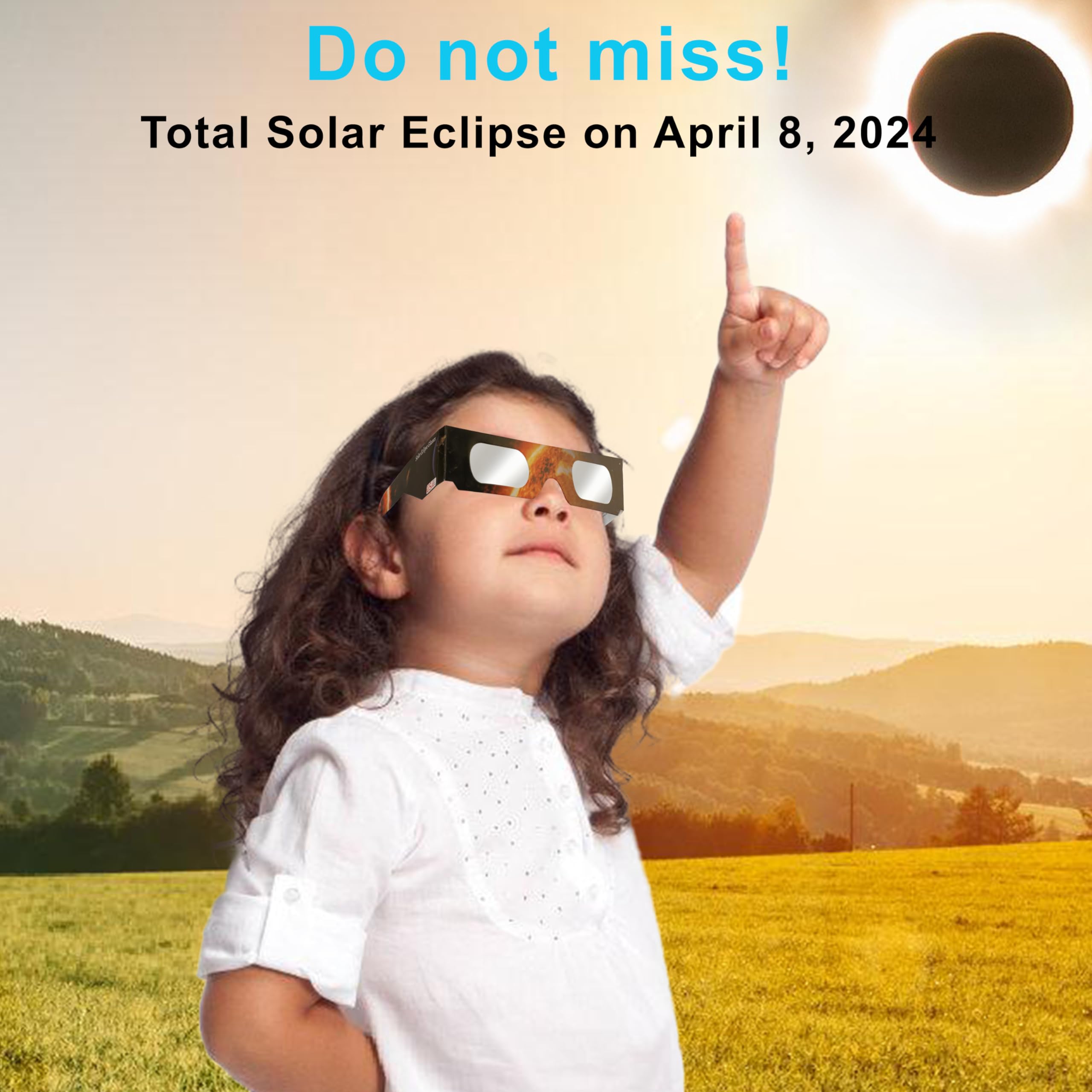 AAS Approved 2024 Solar Eclipse Glasses - ISO 12312-2:2015(E) & CE Certified Safe Shades for Direct Sun Viewing - 100 Pack - Perfect for Solar Eclipses, Astronomy Events & Outdoor Sun Observation
