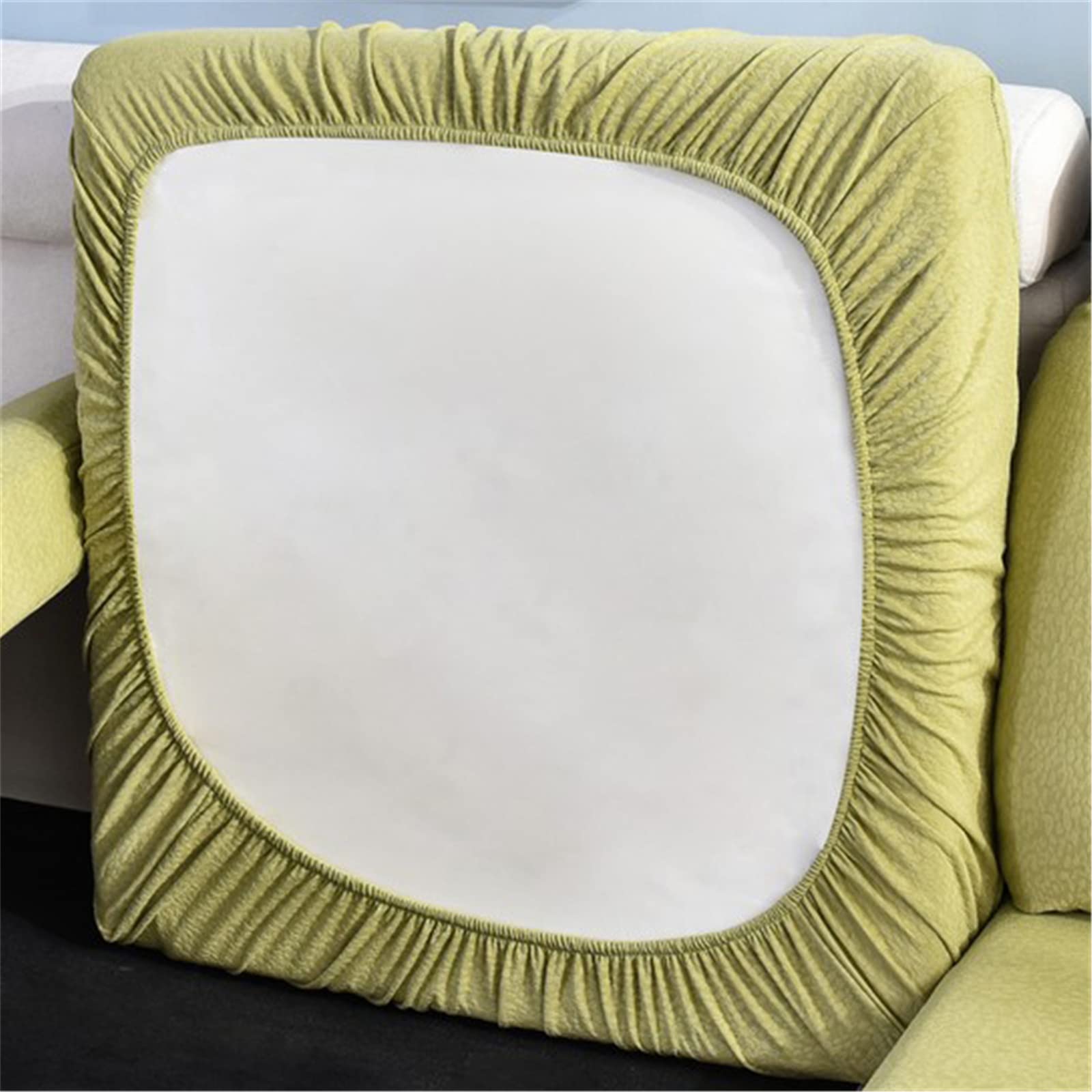 Stretch Waterproof Sofa Cushion Cover - High Elastic Fabric Slipcover for 3-Seater Couches, Bean Green | Spill-Resistant & Easy Clean | Perfect for Living Room, Family Room & Pet-Friendly Homes