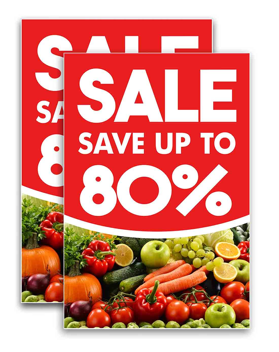 24x36 Vinyl Decals Pack of 2 - Grocery Store Decor
