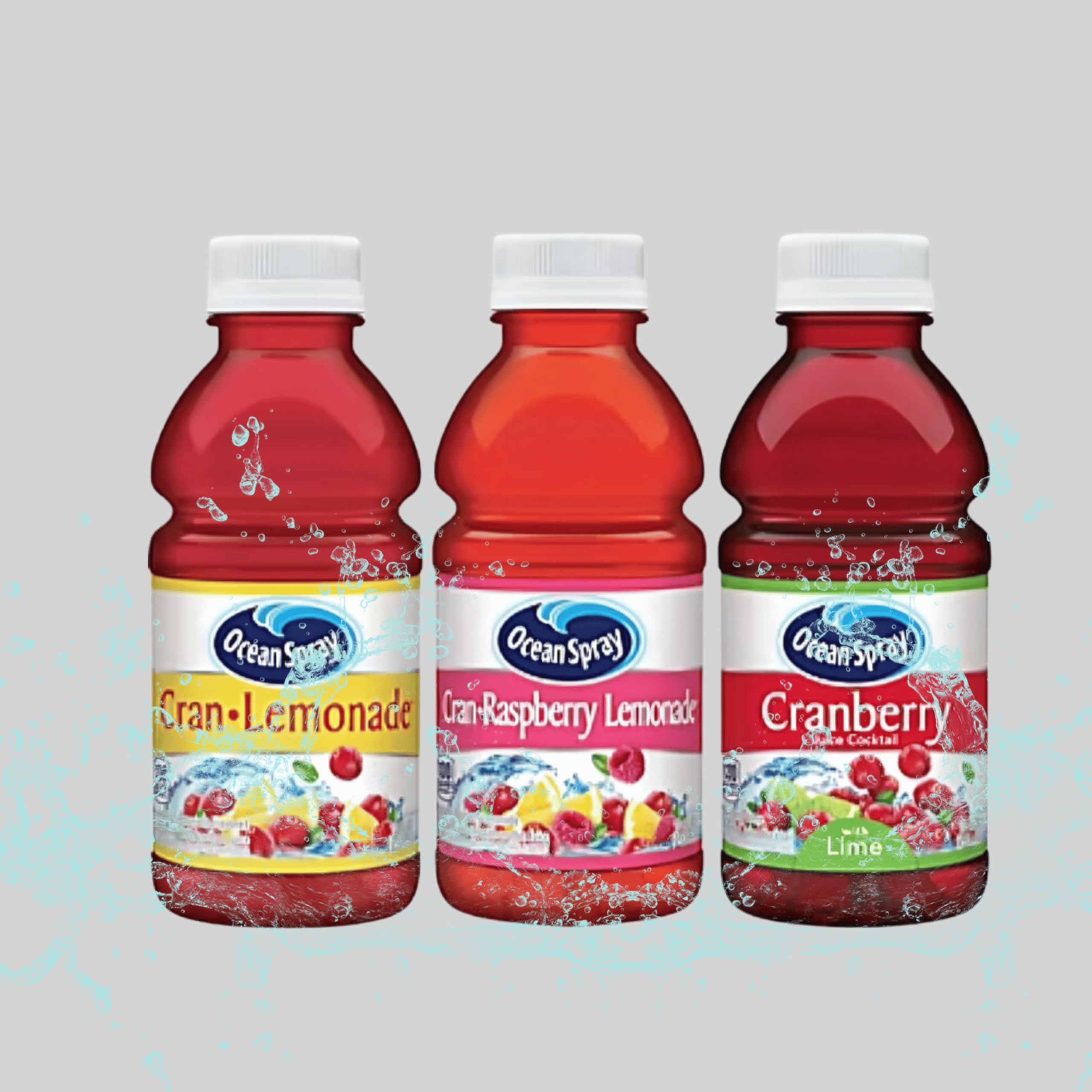 Ocean Spray Suntime Funtime Faves Variety Pack - 10 Fl Oz Juice Drink Bottles (Pack of 10 with Straws) - Refreshing Fruit Flavors for Picnics, BBQs & Summer Parties - By Drinkolin