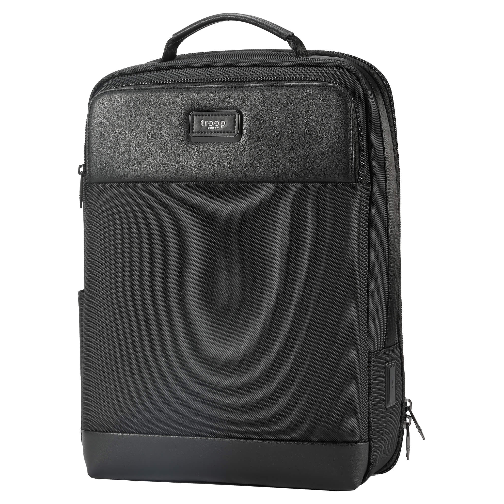 TPB001 Troop London Urban Laptop Backpack - Waterproof Business Backpack for Men & Women, College Backpack with USB Charging Port - Perfect for Work, School & Travel
