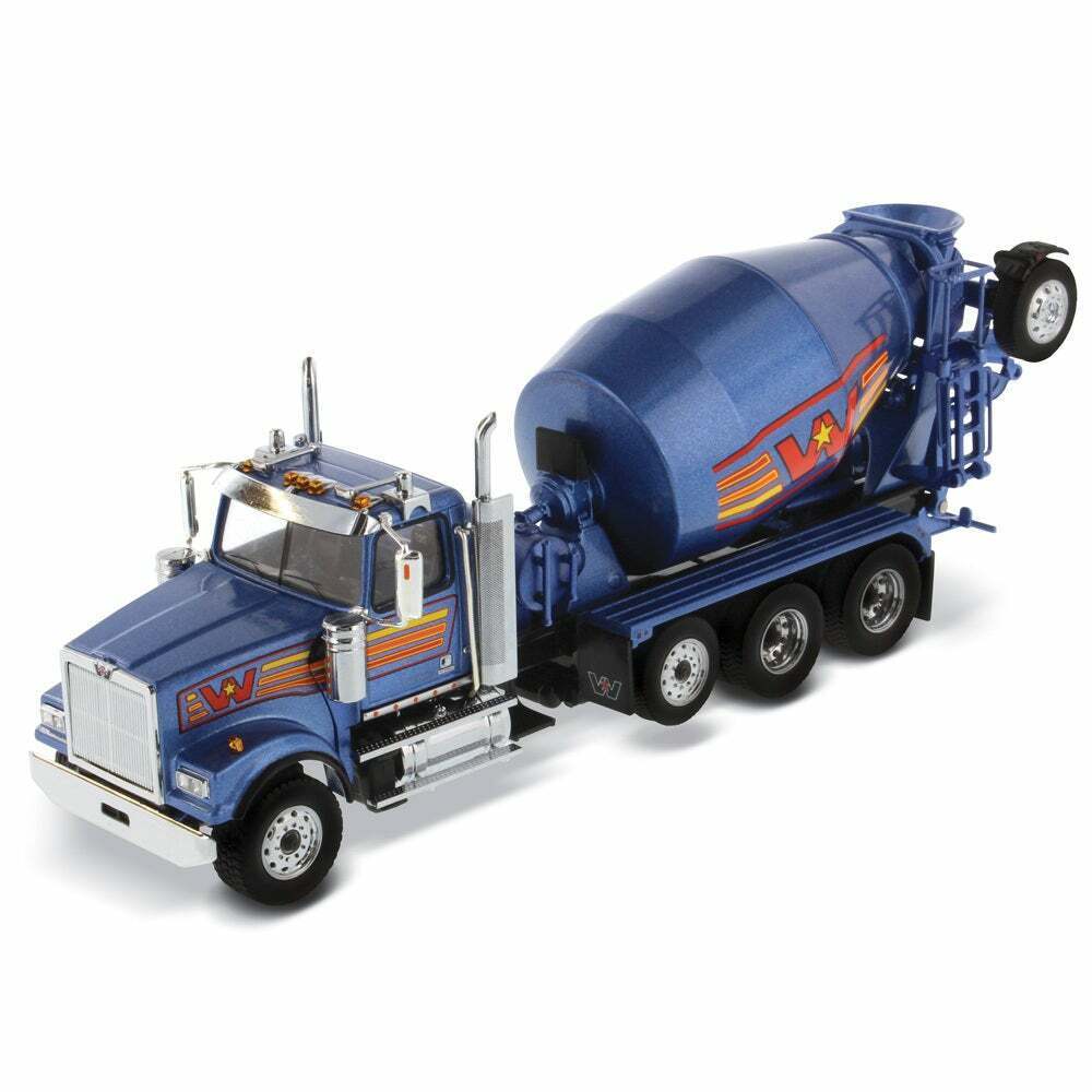 1:50 Scale Western Star 4900 Truck with Lift Axle & McNeilus BridgeMaster Concrete Mixer - Diecast Model for Construction Enthusiasts & Collectors - Perfect for Display, Gifts, and Construction-Themed Dioramas