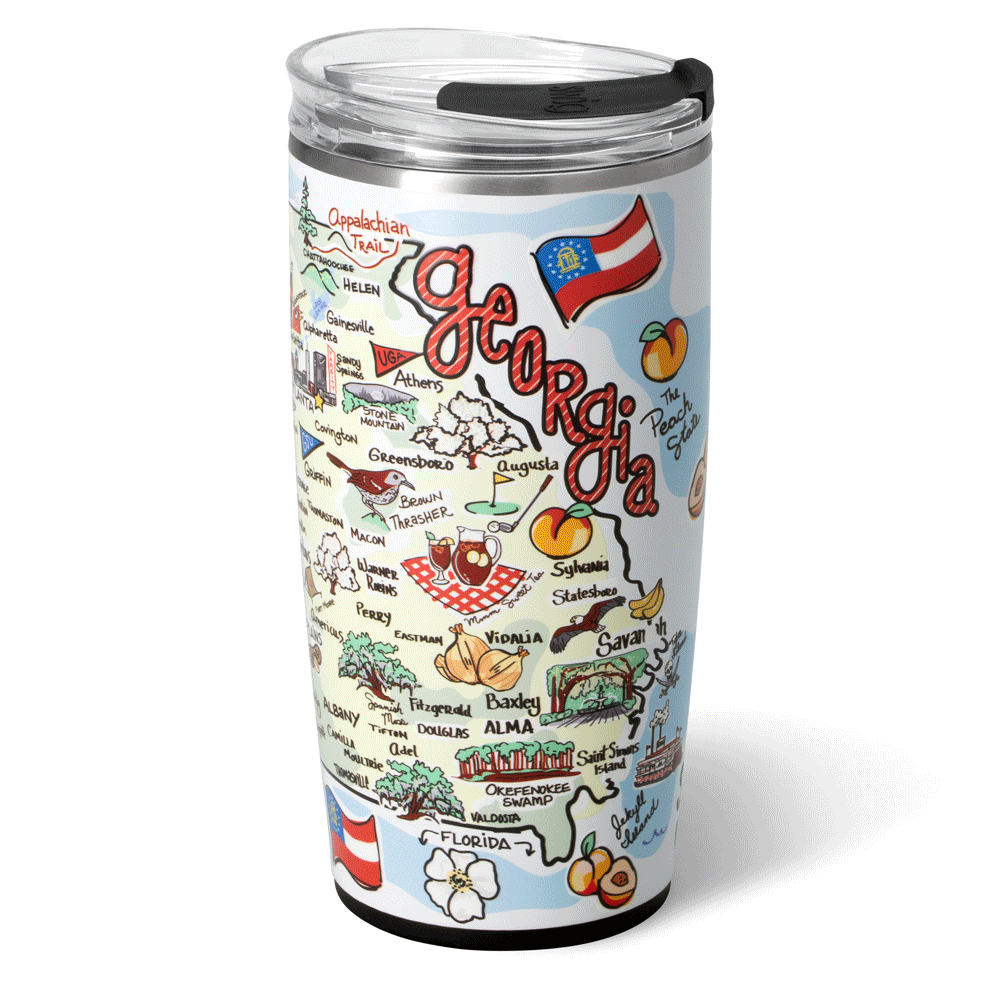 Georgia Tumbler 22oz Stainless Steel Vacuum Insulated Cup - Keeps Drinks Hot/Cold for Hours - Perfect for Coffee, Tea, Water & Outdoor Activities