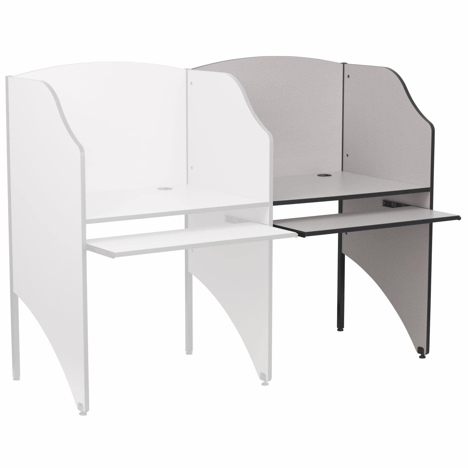 Flash Furniture Add-On Study Carrel in Nebula Grey Finish - Privacy Partition for Office, Library & Home Study - Durable Workspace Divider with Modern Design