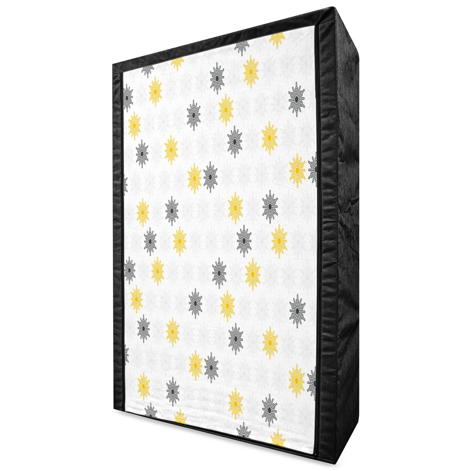 Ambesonne Portable Fabric Wardrobe - Moroccan Style Modern Sunbeam Floral Print with Round Dots, 42.5