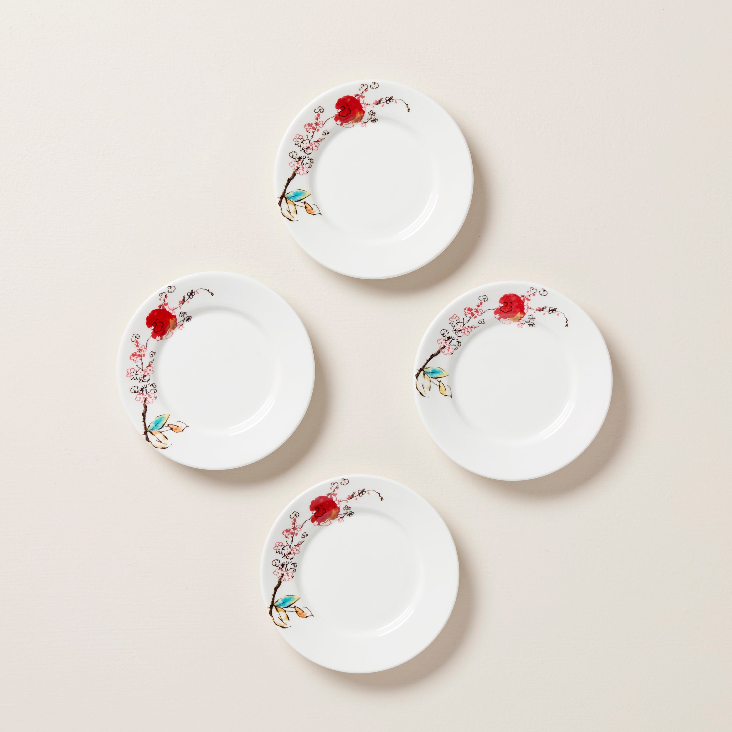 Chirp Saucers - Set of 4 Colorful Party Plates for Birthday, Wedding & Holiday Celebrations - Durable Plastic Disposable Plates for Cake, Desserts & Snacks