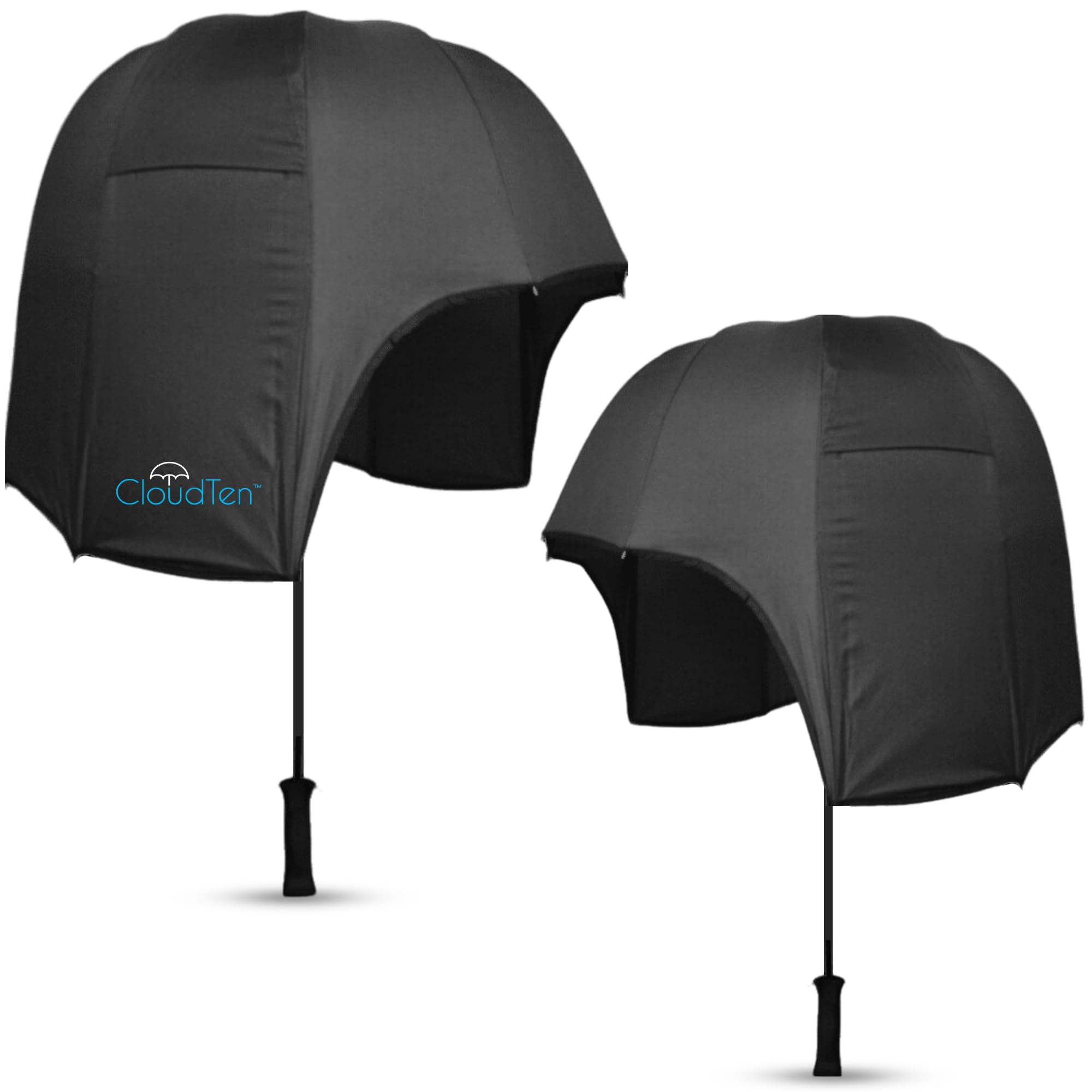 CloudTen Black Windproof Dome Umbrella for Men & Women - Lightweight Bubble Canopy for Rain & Wind Protection - Perfect for Outdoor Events, Commuting & Daily Use