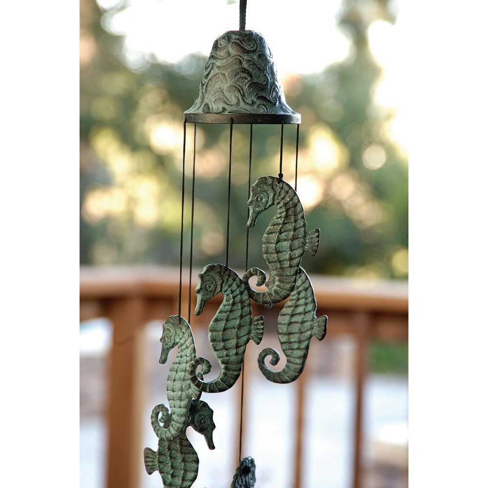 SPI Home 30486 Seahorse Wind Chime - Ocean-Themed Outdoor Decor for Patio, Garden & Beach House | Soothing Wind Chimes for Relaxation