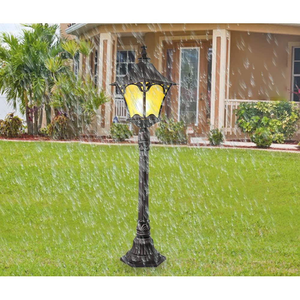 European Style Outdoor Post Light - Solar Powered Garden Lamp for Lawn, Landscape, Courtyard & Deck | Weatherproof Pillar Lighting for Pathways, Driveways & Promenades | Perfect for Backyard, Patio & Street Decor