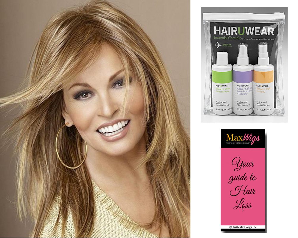 Raquel Welch Always Wig - Long Layered Bob Synthetic Heat Friendly Wig with Memory Cap (Color RL10/12) | Includes Travel Kit & Hair Loss Booklet | Perfect for Daily Wear, Cosplay, and Hair Loss Solutions