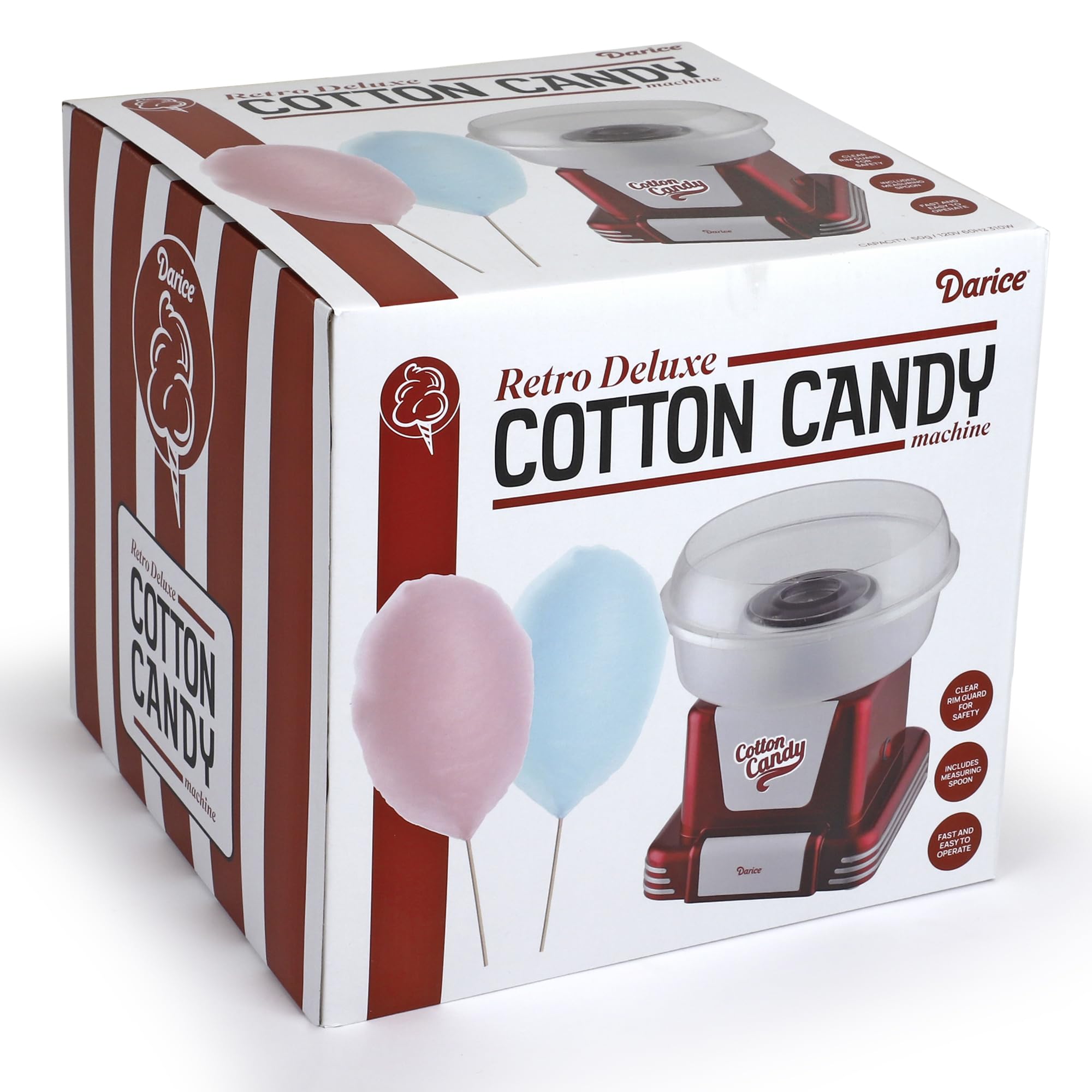 Darice Retro Deluxe Cotton Candy Maker Machine for Homemade Sweets - Perfect for Birthday Parties, Events & Gatherings - Works with Flossing Sugar or Hard Candy - Great for Home Use, Carnival Themes & Sweet Treats