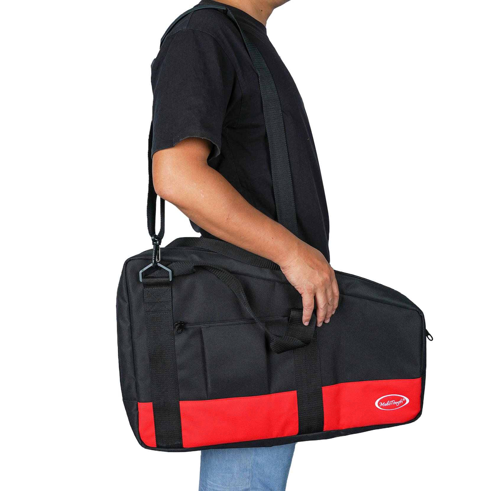 **Heavy Duty Framing Nail Gun Tool Bag with Extra Storage Pockets & Shoulder Strap - Fits Hitachi NR83A (Red) - Perfect for Carpenters, Contractors & DIY Projects**