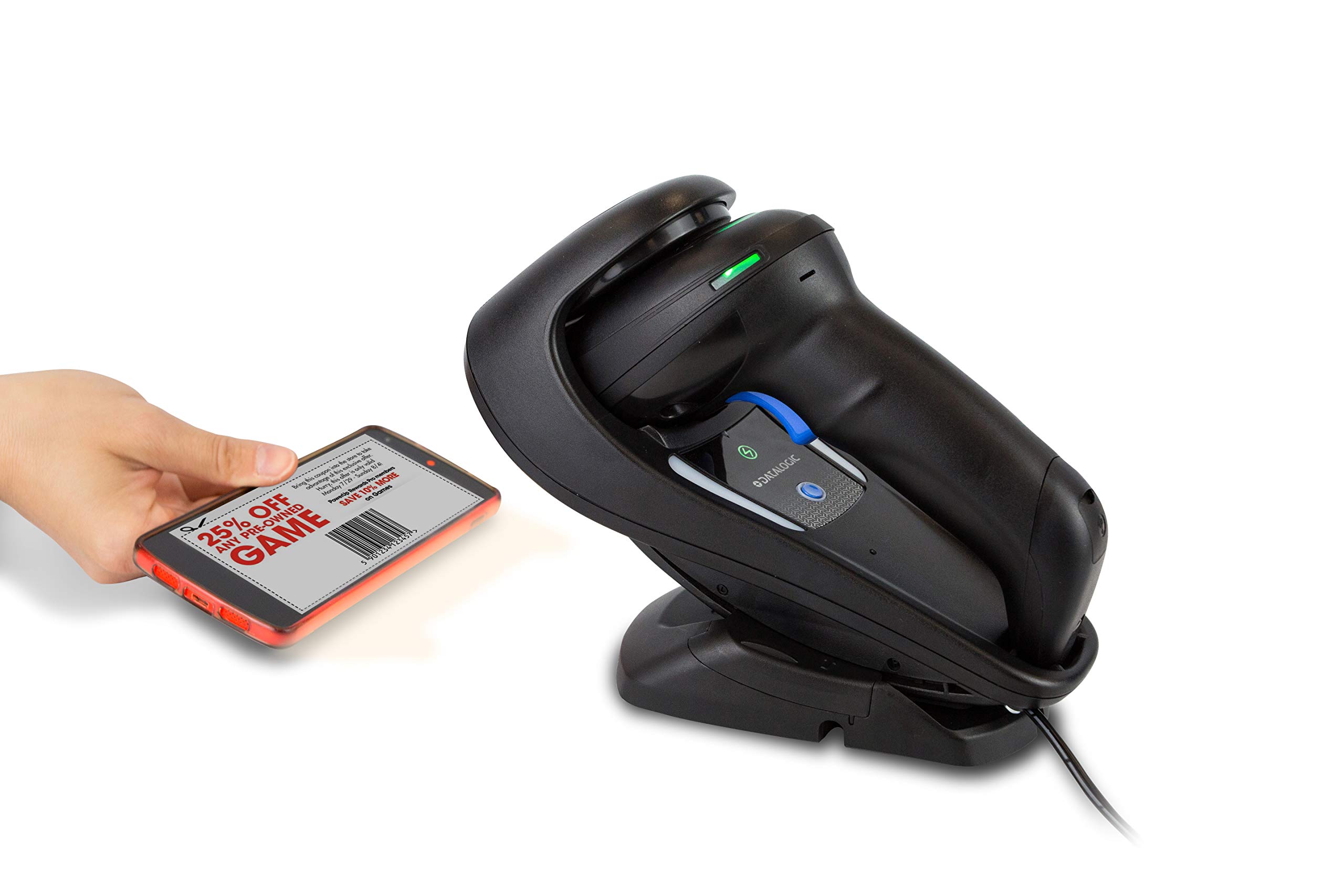 Datalogic Gryphon I GD4520 2D USB Barcode Scanner - Black (Includes Scanner & All-in-One Permanent Base) - Ideal for Retail, Warehouse & Inventory Management