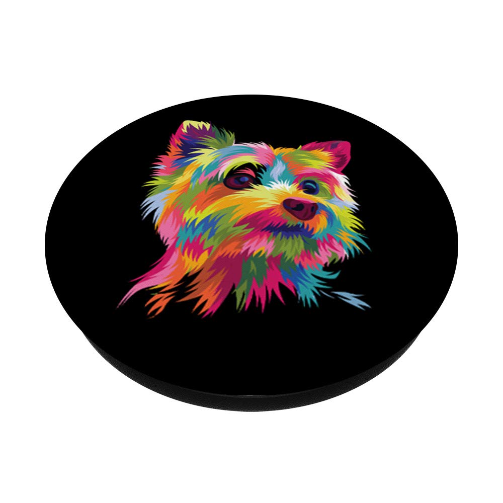 Vibrant Pop Art Yorkshire Terrier Portrait - Custom Yorkie Lover Phone Grip with Swappable PopSocket for iPhone & Samsung - Perfect Gift for Dog Lovers, Pet Owners & Yorkshire Terrier Enthusiasts