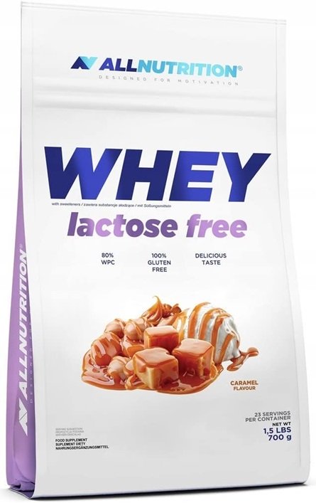 AllNutrition Whey Protein Powder - Lactose Free, Caramel Flavor, 700g for Muscle Recovery & Post-Workout Nutrition | Gym, Fitness & Bodybuilding Supplement