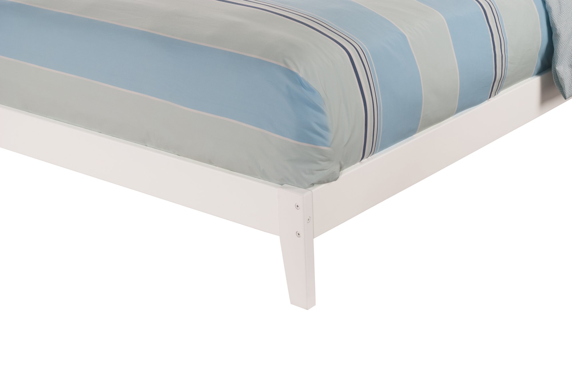 AFI Nantucket Full Size Bed Frame with USB Charging Ports - Modern White Platform Bed for Bedroom, Guest Room & Dorm - Sturdy Wooden Foundation with Easy Assembly & Attachable Charging Station