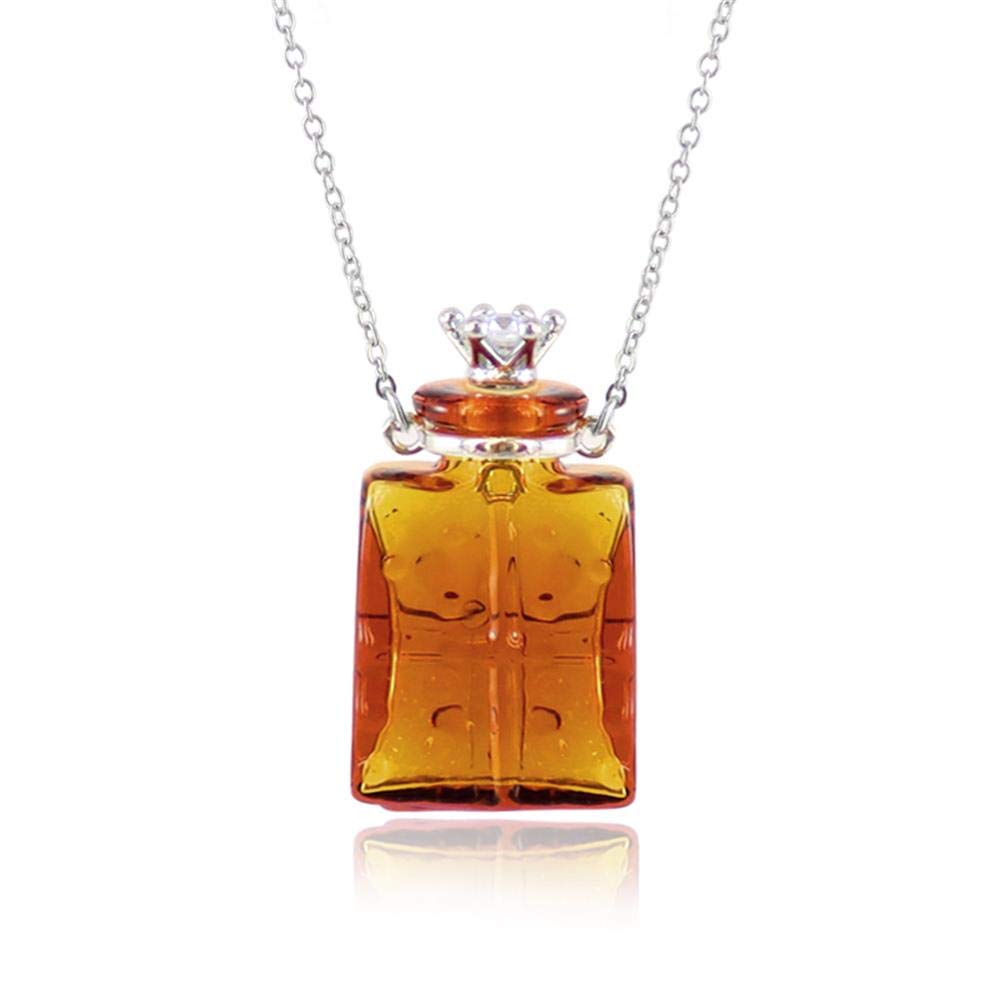 1PC Essential Oil Pendant Necklace for Women - Glass Perfume Vial & Wine Bottle Charm Jewelry - Unique Gift for Her (Perfect for Aromatherapy, Yoga & Special Occasions)