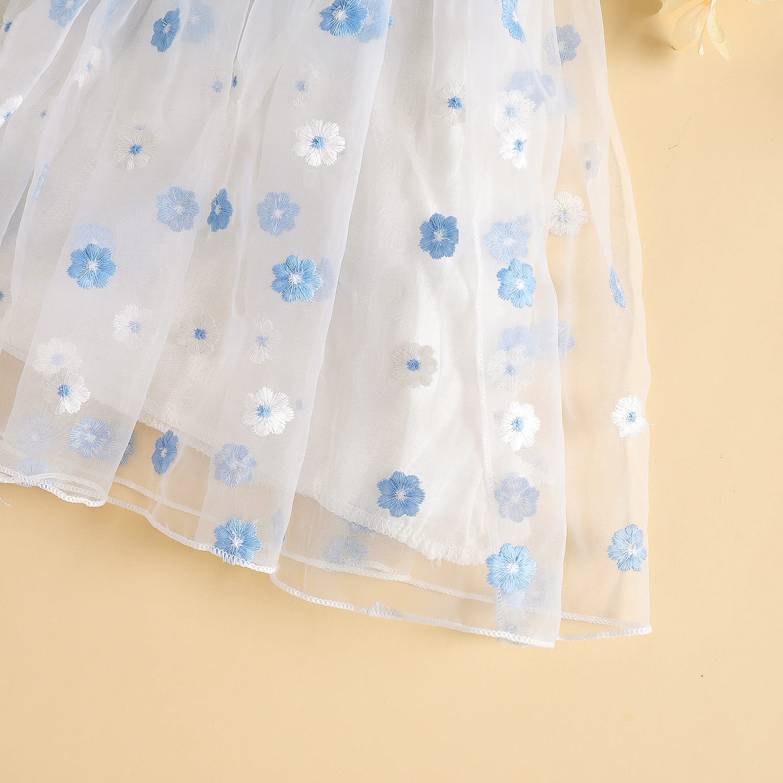 **Princess Tutu Dress for Toddler Girls - Sleeveless Floral Layered Tulle Dress with Strap, Summer Mesh Fluffy Baby Dress for Birthday Party & Photo Shoot**