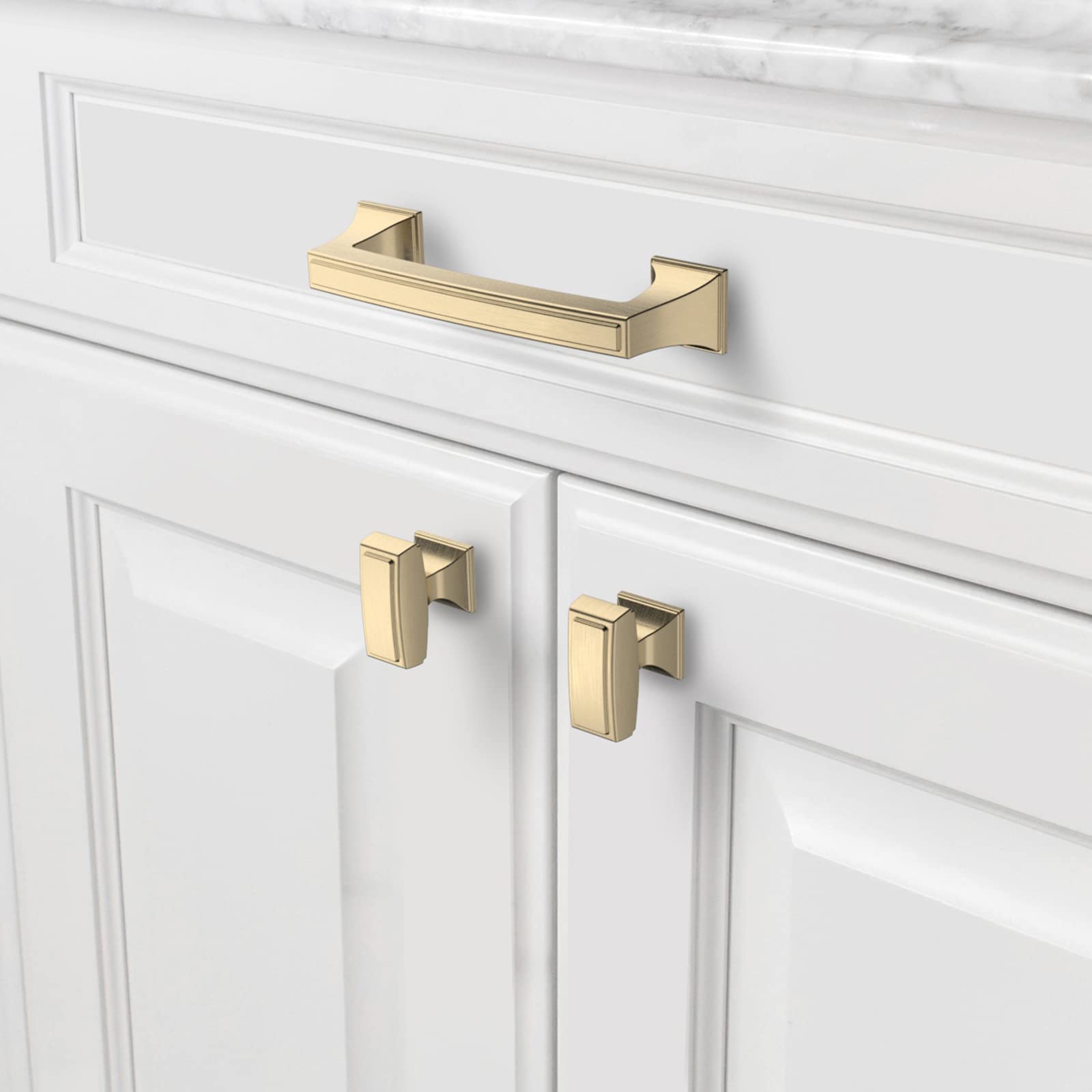 Asidrama 30 Pack 3.75 Inch (96mm) Brushed Brass Cabinet Pulls - Gold Kitchen Cabinet Handles & Drawer Pulls for Modern Cabinets, Dressers, Cupboards & Furniture Hardware (Perfect for Home Renovation & DIY Projects)