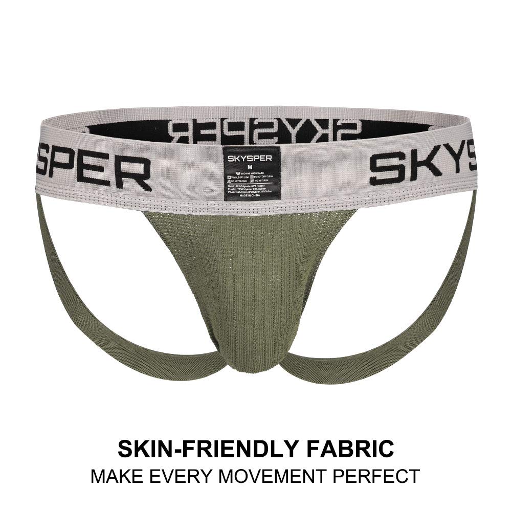 SKYSPER Men's Athletic Jockstrap Support Underwear with Comfortable Leg Straps - Ideal for Running, Gym Workouts & Sports Activities