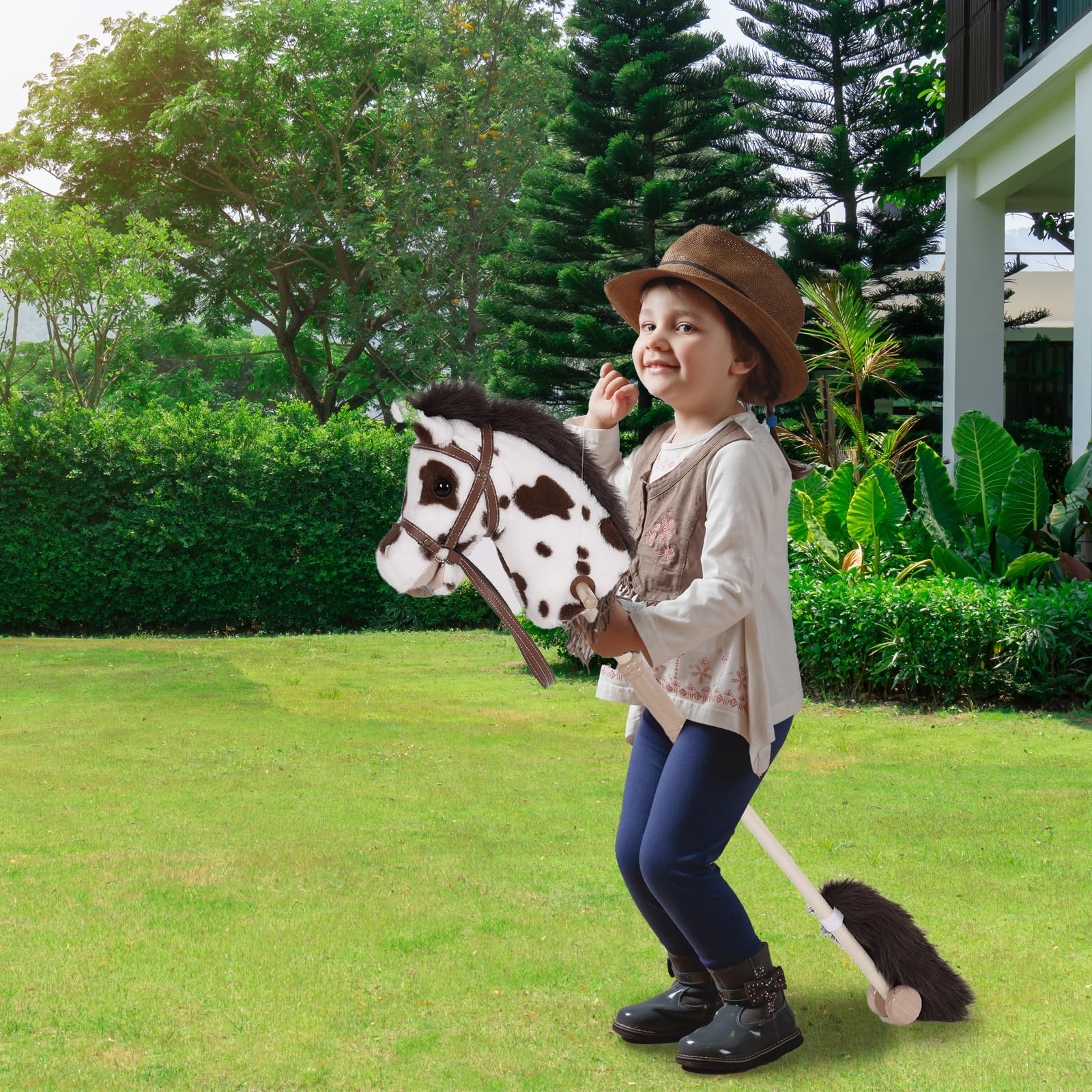 Realistic Stick Horse Toy with Sound Effects - 38