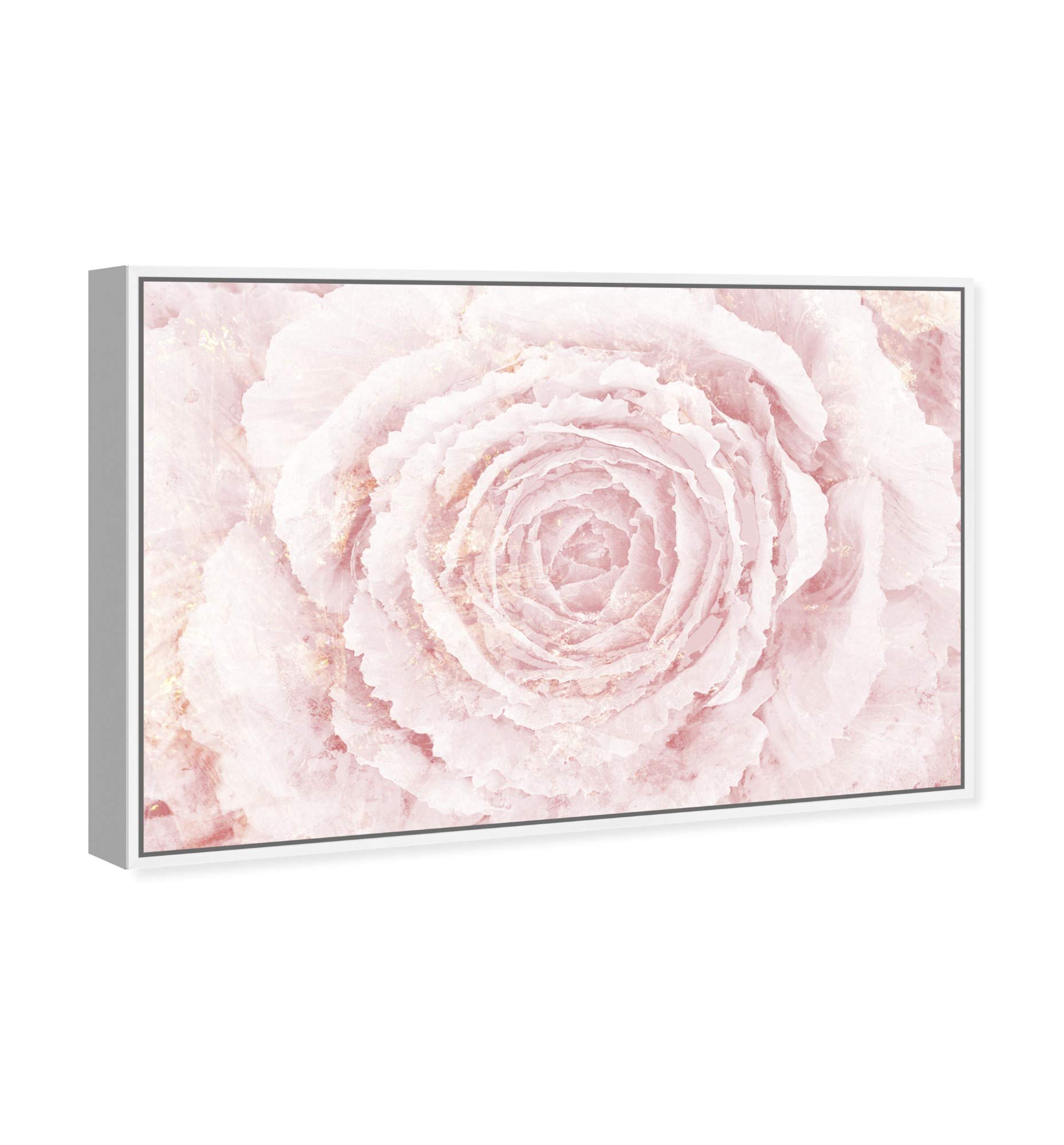 Blush Winter Flower Pink Floral Framed Wall Art Canvas Prints - Botanical Home Decor for Living Room, Bedroom & Office
