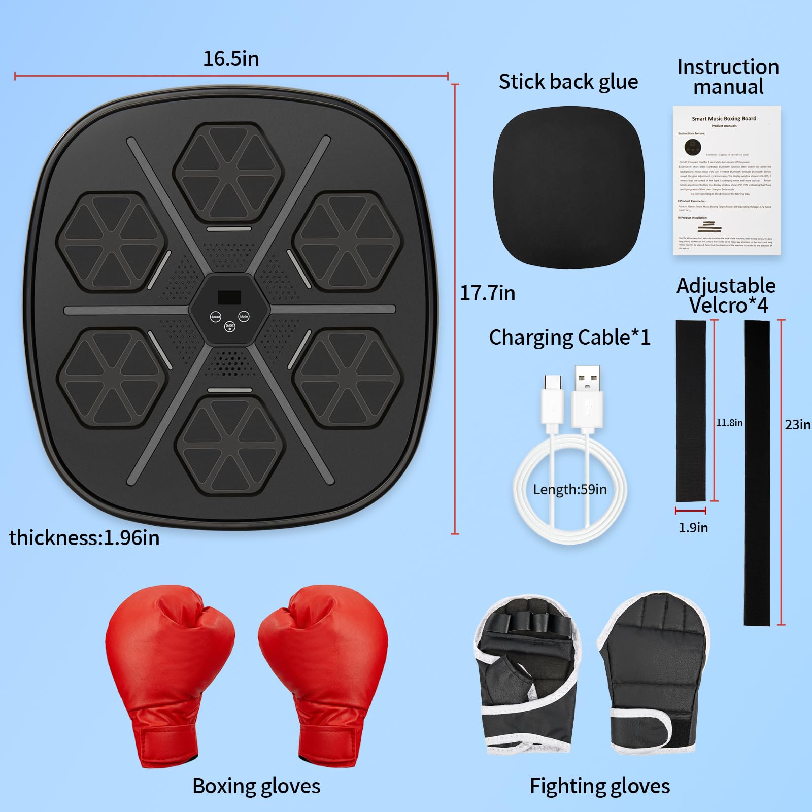 Smart Musical Boxing Machine for Adults - Wall Mounted Punching Bag with Music for Home Gym & Fitness Training - Perfect for Stress Relief, Cardio Workouts & Boxing Practice
