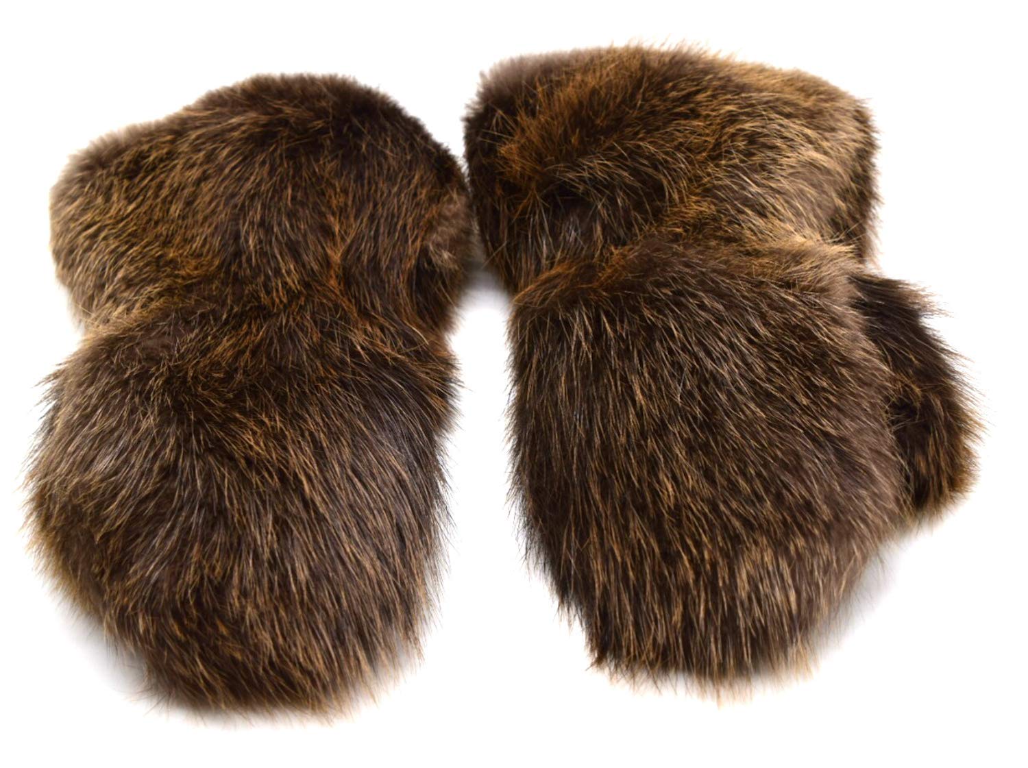 Premium Men's Beaver Fur Gauntlet Mittens - Genuine Fur Winter Gloves for Extreme Cold - Ideal for Skiing, Snowboarding & Outdoor Adventures