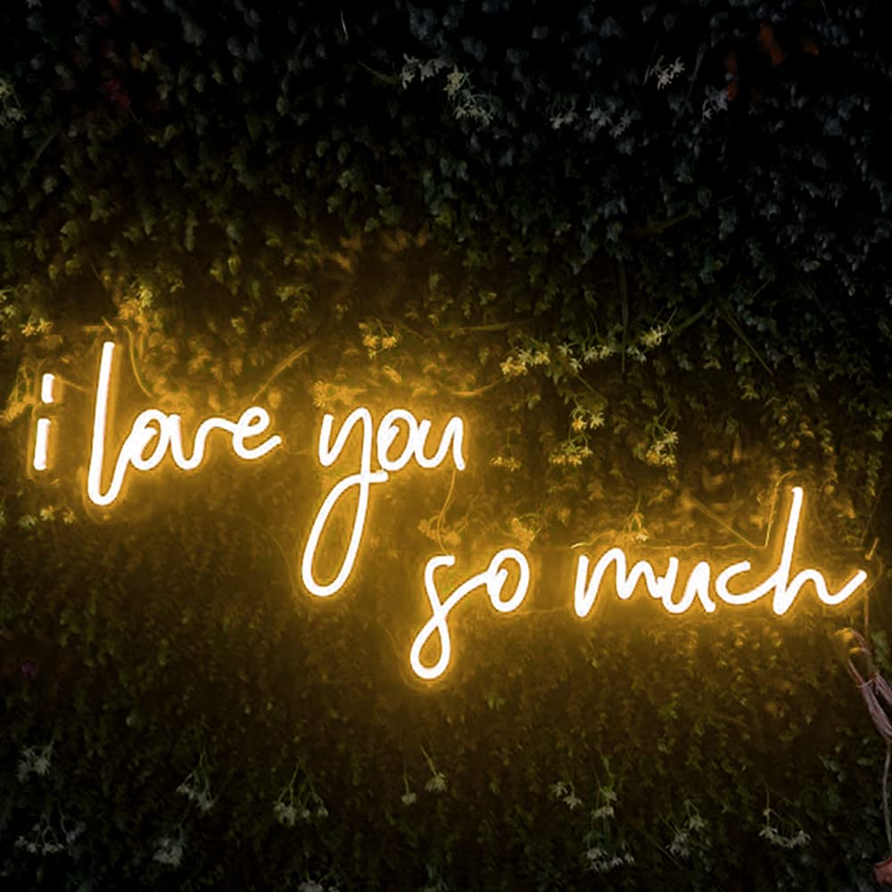 Pink LED Neon Sign - 'I Love You So Much' with 2 Separate Backboards (18x10