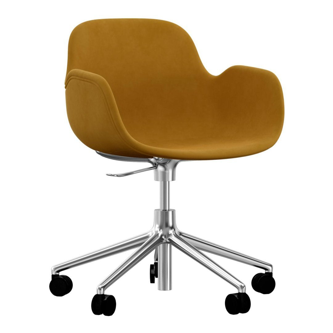 Ergonomic Form Armchair with 5W Swivel Base & Gas Lift Mechanism - Upholstered Office Chair for Home & Workspace Comfort
