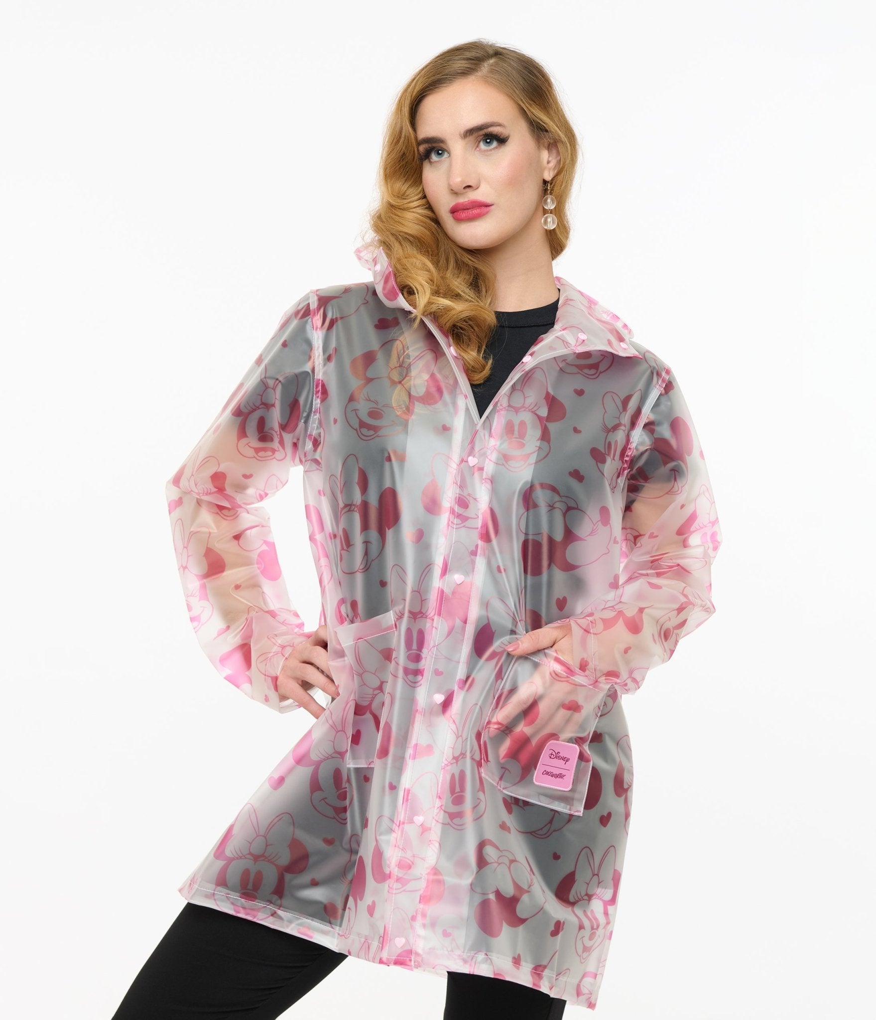 Disney Minnie Mouse Pink Waterproof Rain Jacket for Women - Cute & Stylish Outerwear for Rainy Days, Theme Parks, and Disney Vacations