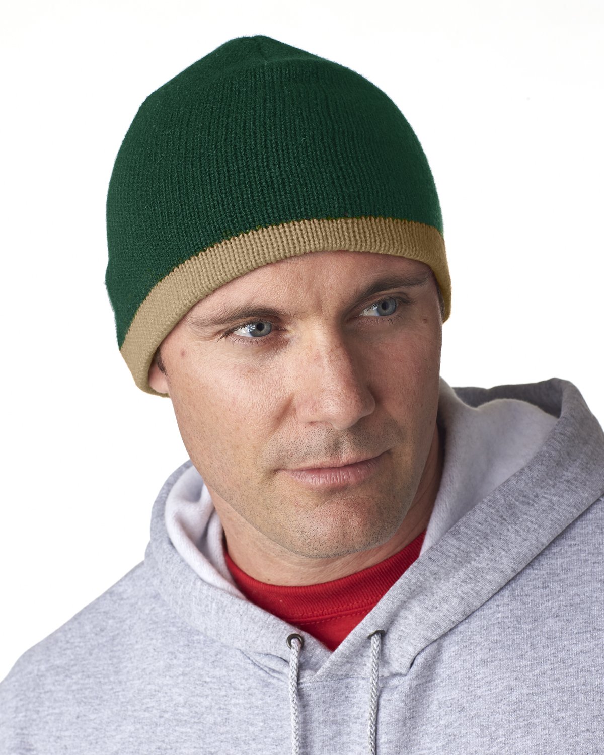 ULTRACLUB Men's Winter 2-Tone Knit Beanie Hat - Soft Stretchable Unisex Skull Cap for Cold Weather - Perfect for Skiing, Snowboarding & Outdoor Activities