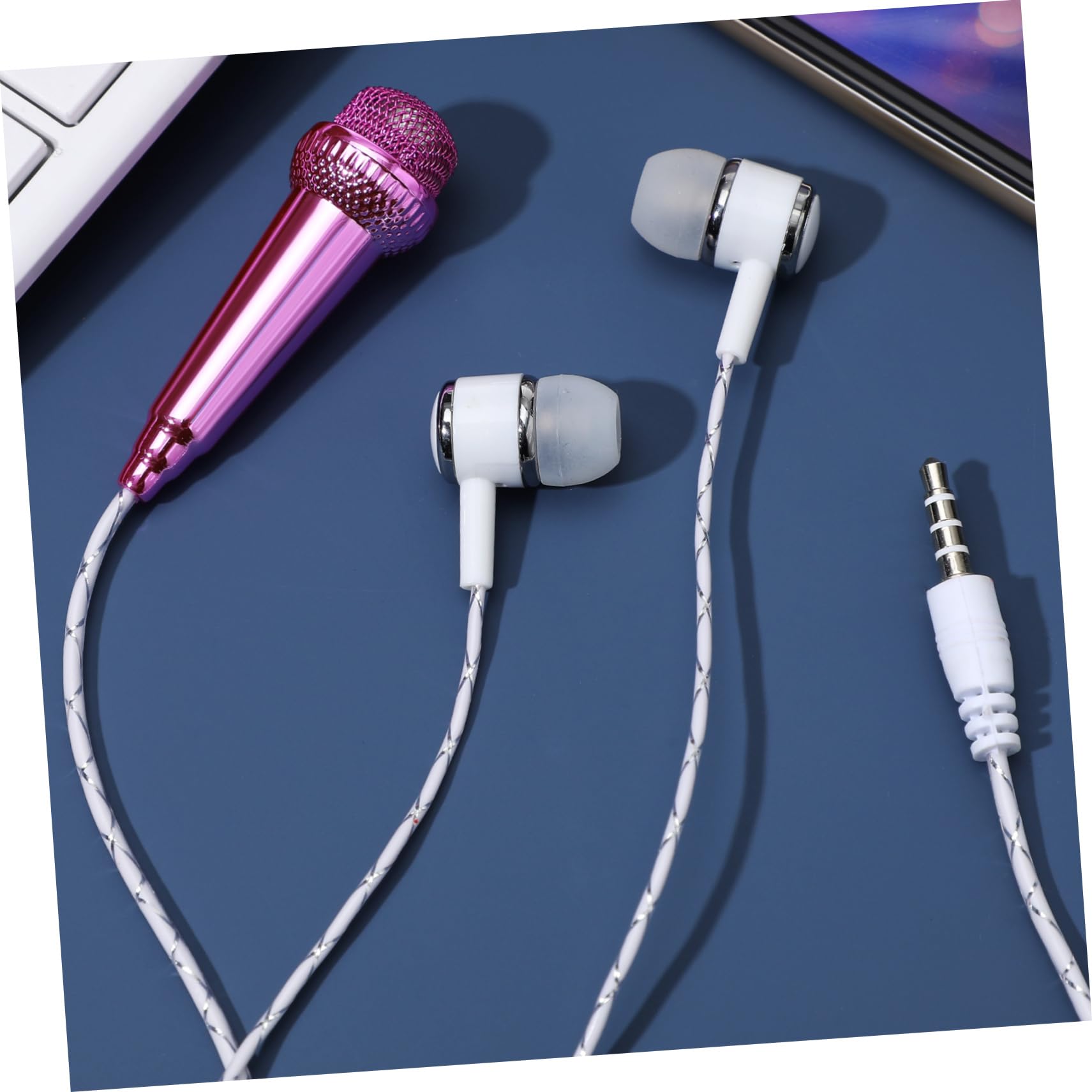CORHAD Mini Karaoke Microphone - Portable Singing Mic for PC, Phone & Karaoke Machine - Plastic Coated for Durability - Perfect for Home Karaoke, Live Streaming & Music Recording