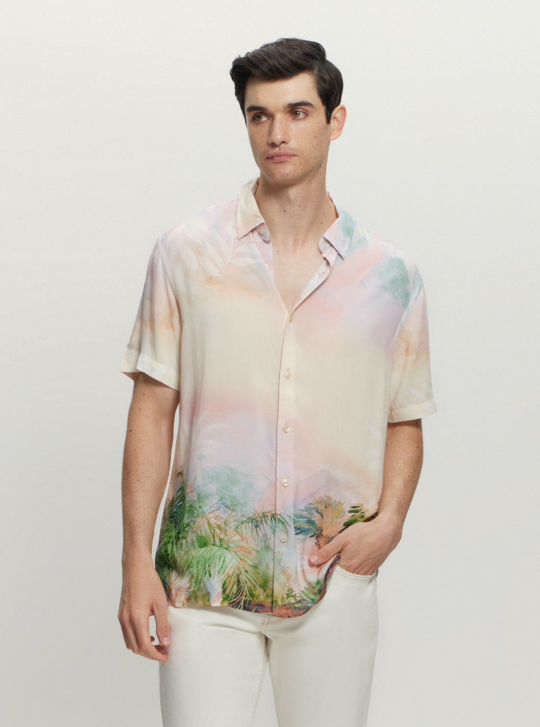 Eco-Friendly Palm Print Shirt for Men & Women - Sustainable Tropical Vacation Shirt - Perfect for Beach, Summer & Casual Wear