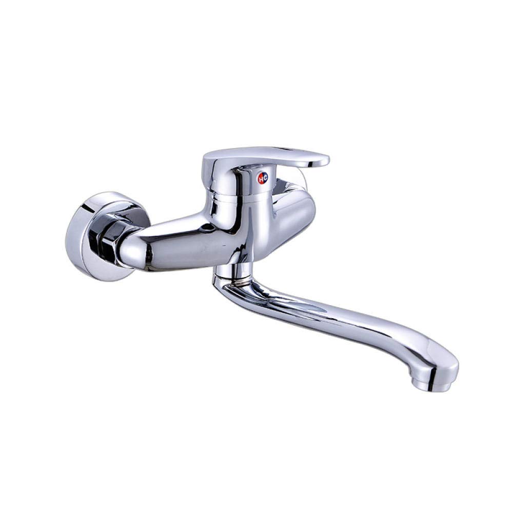 360° Swivel Modern Kitchen Sink Faucet with Pull Down Sprayer - Black Wall Mount Hot and Cold Water Mixer Tap for Home, Balcony & Outdoor Use - Durable Stainless Steel Construction for Daily Cooking & Cleaning