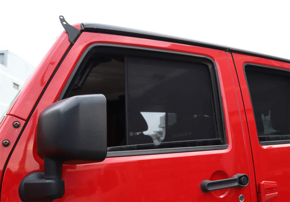 Jeep Wrangler JK Sunshade (2007-2017) - Black Mesh UV Protection Front Door Side Window Cover | Car Interior Accessories for Sun Protection & Privacy While Driving or Parking