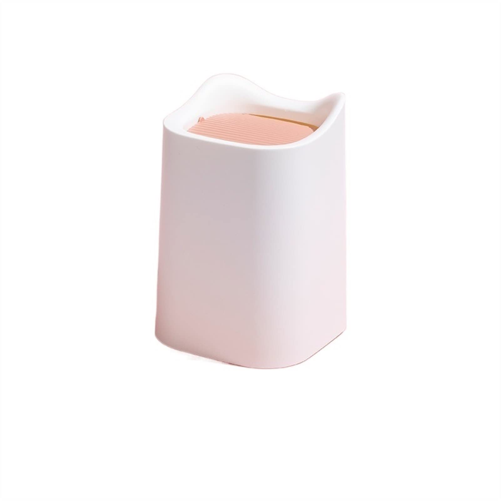 Mini Trash Can for Home & Office - Small Desktop Waste Bin with Lid, Cute Bedroom Bedside Storage Basket - Perfect for Bathroom, Kitchen, Dorm Room Decor (White) - Ideal for Organizing Makeup Brushes, Office Supplies & Small Trash
