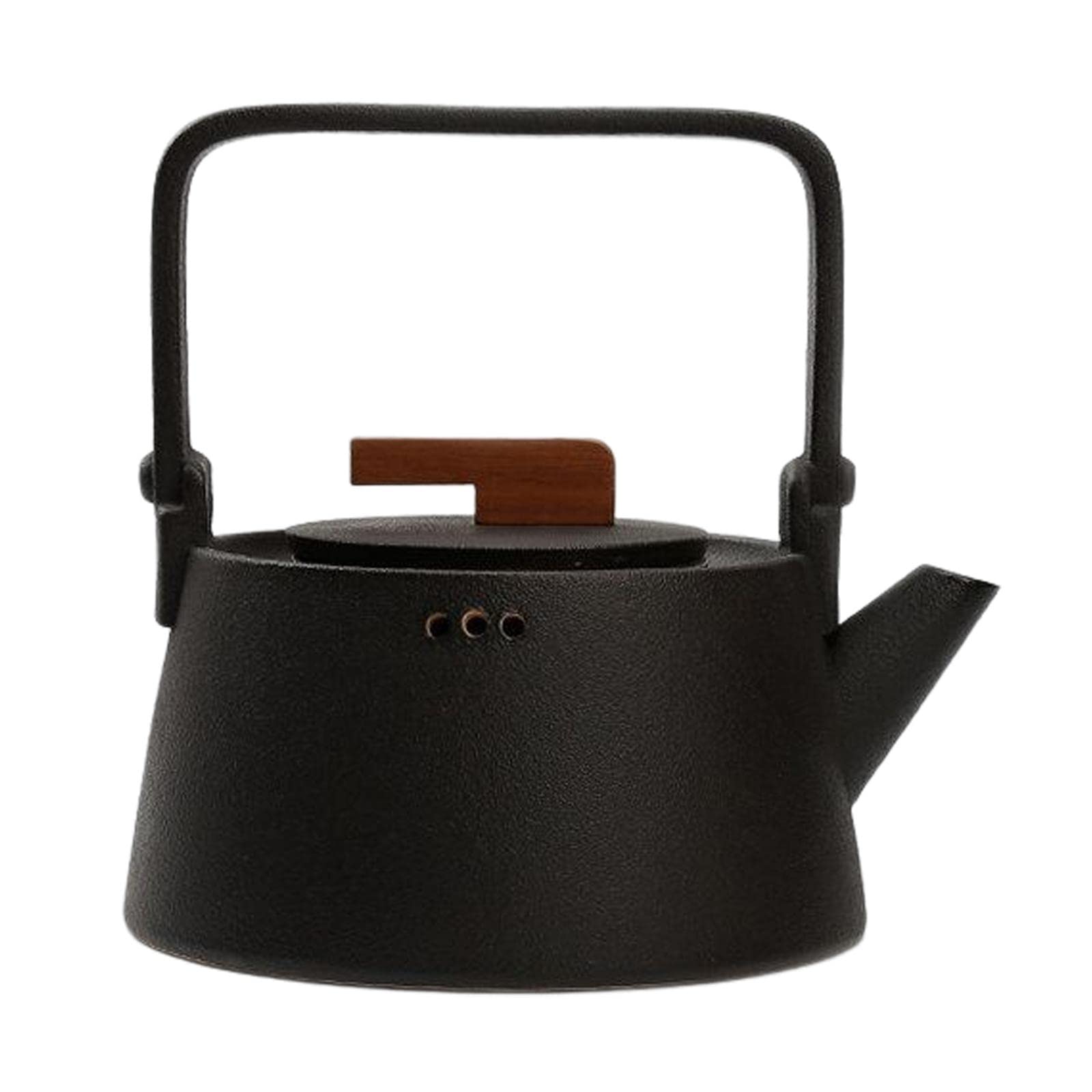 Premium Japanese Beam Pot Ceramic Teapot with Handle - 32oz Black Tea Kettle for Green Tea, Herbal Brewing - Perfect for Home, Office, Outdoor Picnics & Japanese Tea Ceremonies