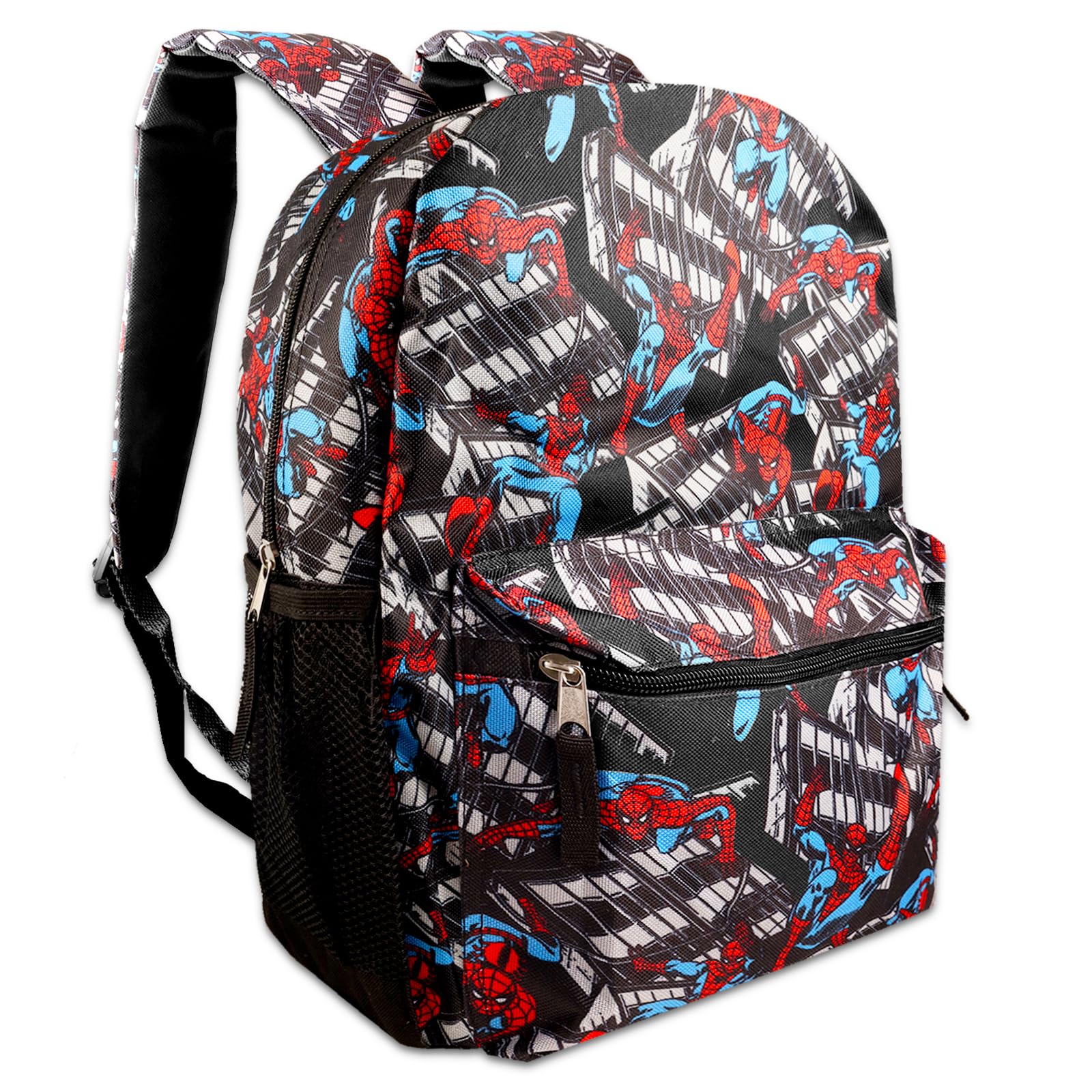 **Spider-Man Backpack Set for Boys Ages 4-6 - Kids' School Backpack with Lunch Box, Water Bottle & Stickers | Perfect for School, Travel & Superhero Adventures**