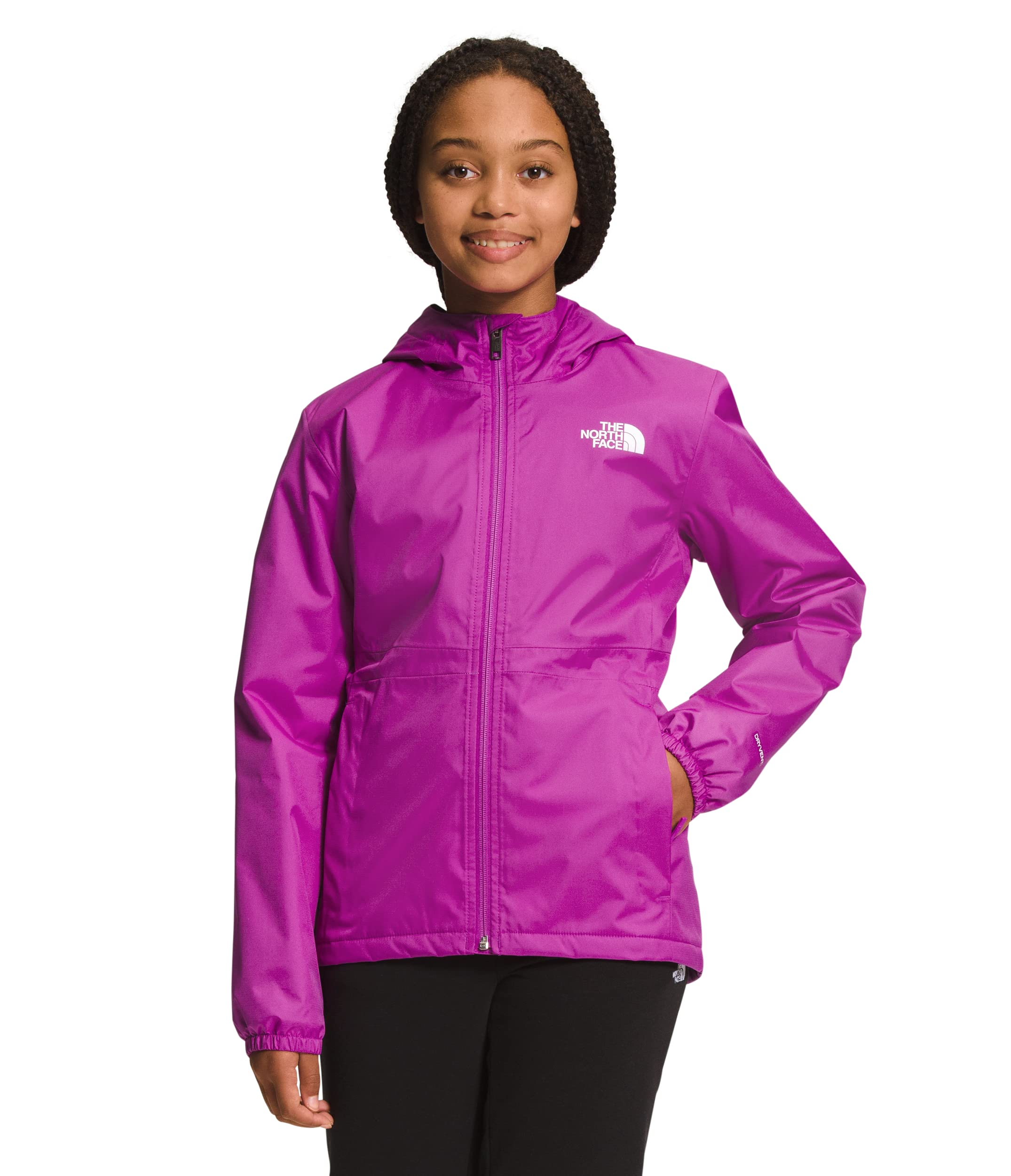 The North Face Girls' Waterproof Warm Storm Rain Jacket for Kids - Lightweight Windproof Outdoor Jacket for Hiking, Camping & School (Toddler/Little Kids/Big Kids)