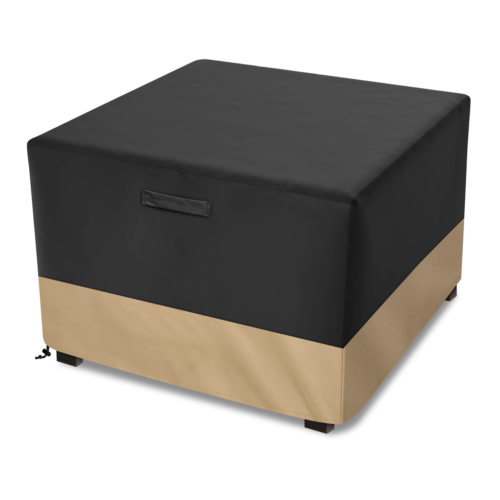 Stanbroil 40-Inch Waterproof 600D Square Fire Pit Cover - Heavy Duty Outdoor Protection for Fire Pit Tables, Fire Bowls & Patio Furniture (Black) | Perfect for Backyards, Decks & Camping Areas