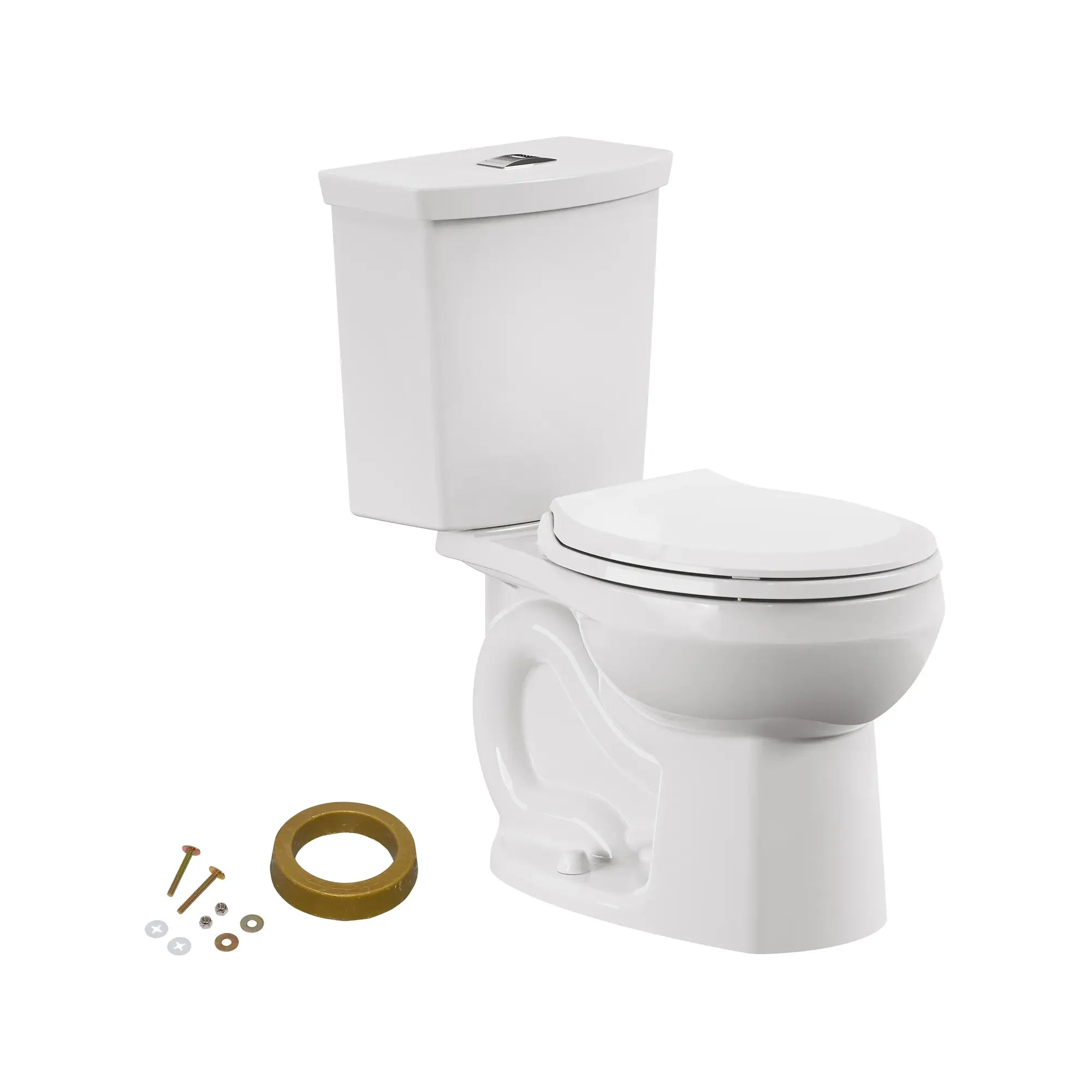 H2Option® Dual Flush Toilet - 1.28/0.92 GPF (4.8/3.5 LPF) Standard Height Round Front Toilet with Seat & Wax Ring - Water Saving Bathroom Solution for Homes & Offices