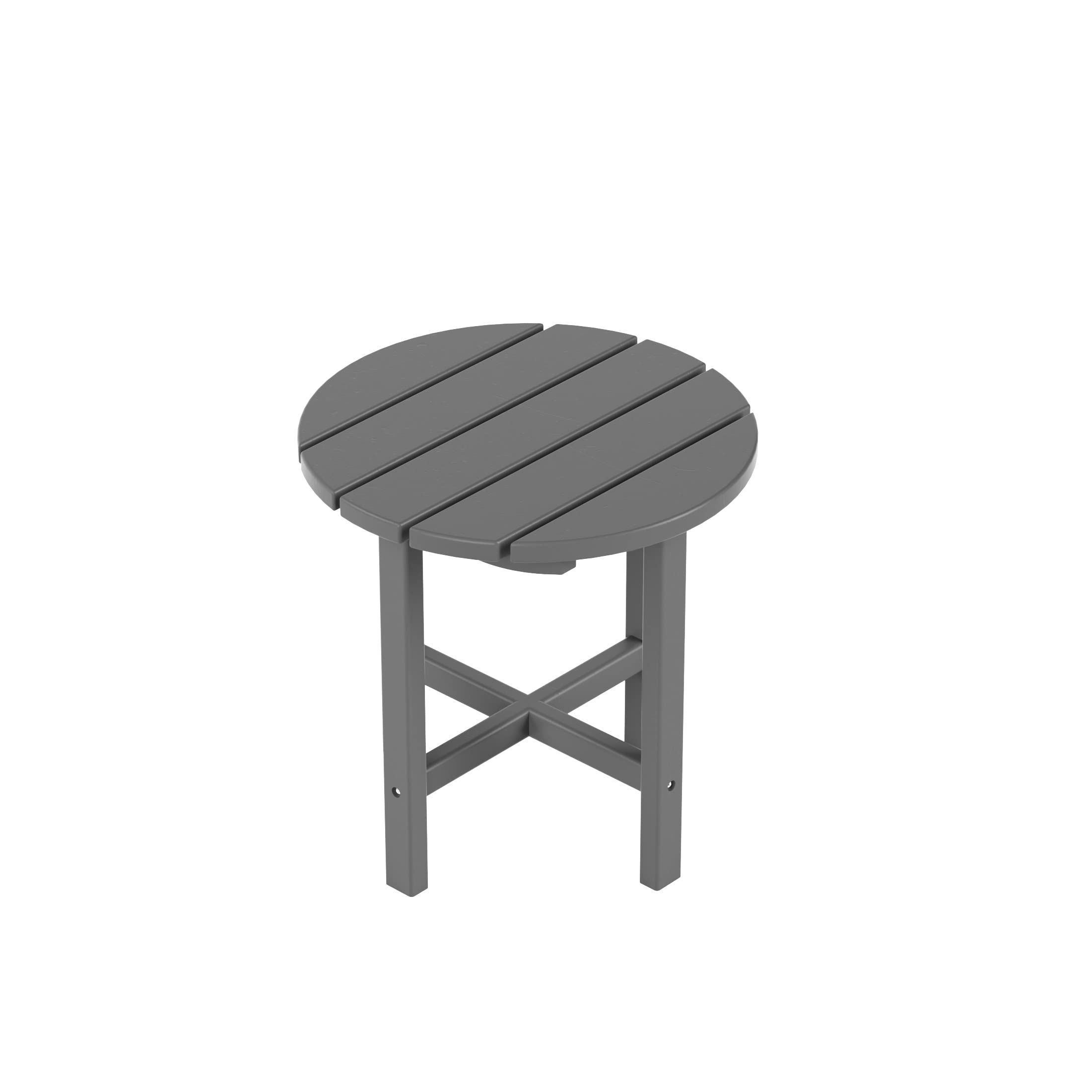 Outdoor Adirondack Chairs Set with Table - Gray Poly Lumber for Patio & Garden